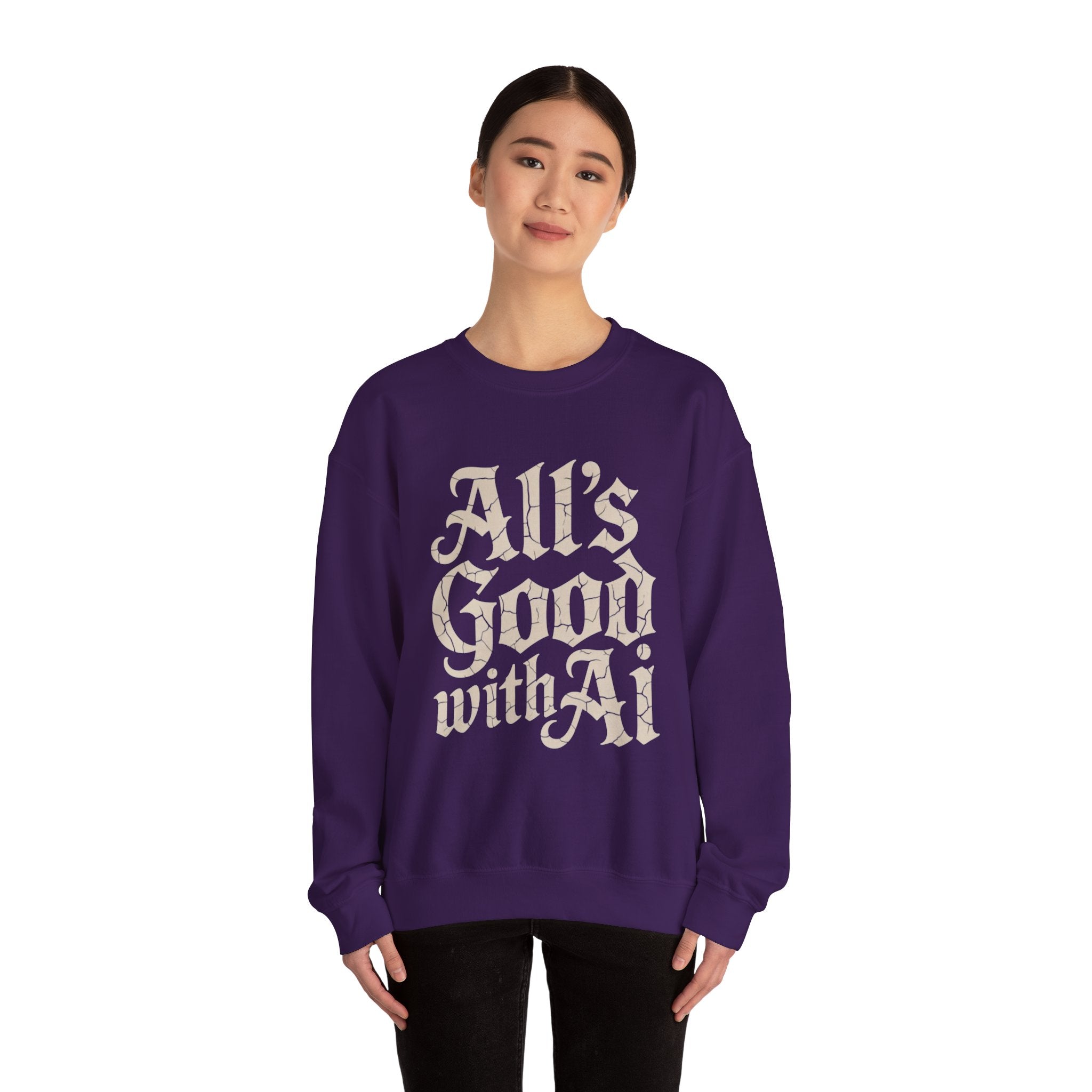 ALL’S GOOD WITH AI “Cracked Code Classic” Unisex Heavy Blend Crewneck Sweatshirt