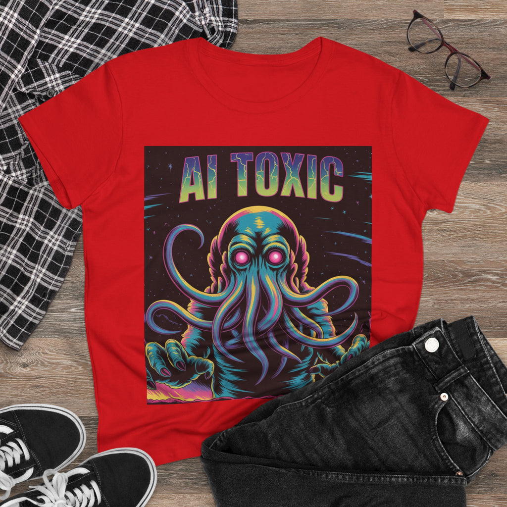 AI TOXIC  "Data Overlord" Women's Midweight Cotton Tee