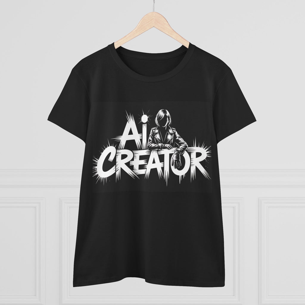 AI Creator  "Digital Rebel" Women's Midweight Cotton Tee