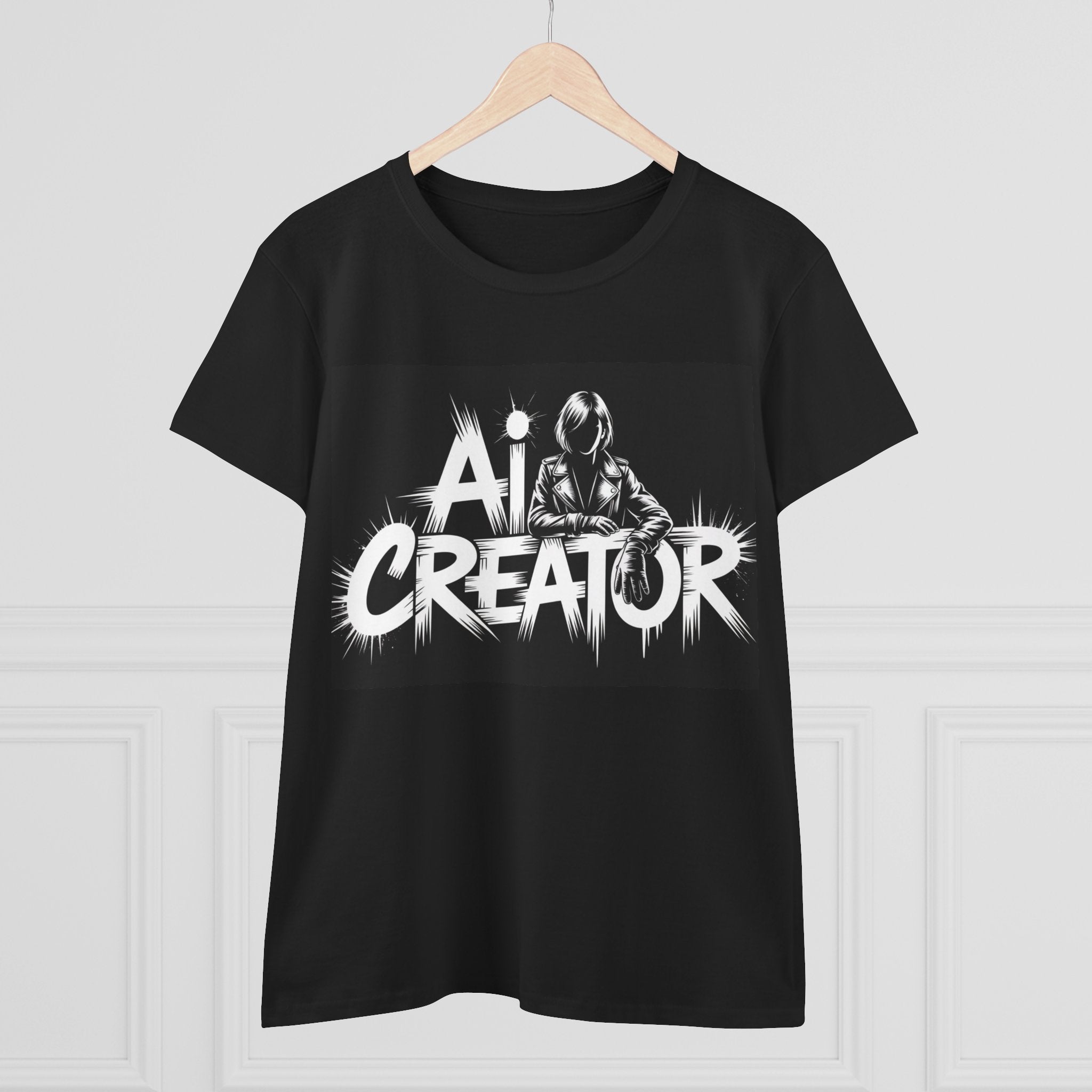 AI Creator  "Digital Rebel" Women's Midweight Cotton Tee
