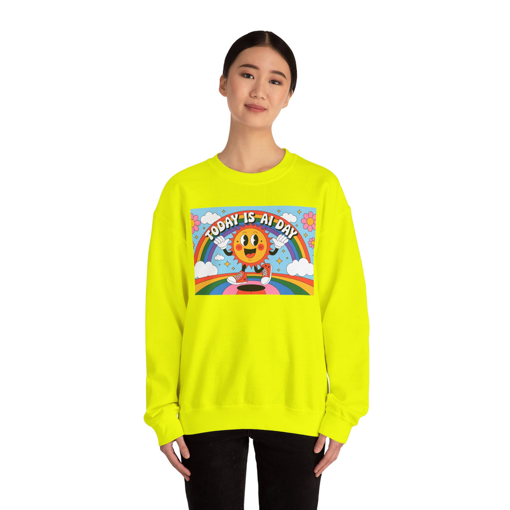 Today Is AI Day  "Sunshine Circuit" Unisex Heavy Blend™ Crewneck Sweatshirt