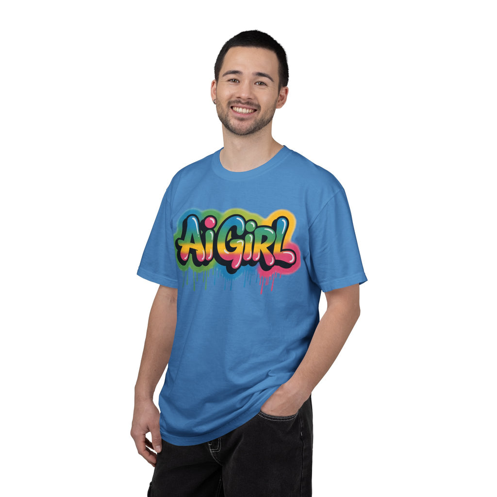 Ai Girl  "Graffiti Glow " Unisex Heavy Blend Garment-Dyed T-shirt