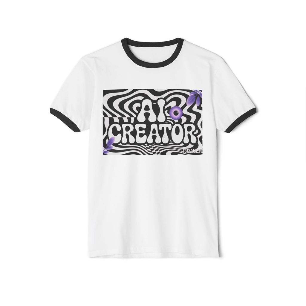 AI Creator  "Optic Loop" Unisex Cotton Ringer T-Shirt