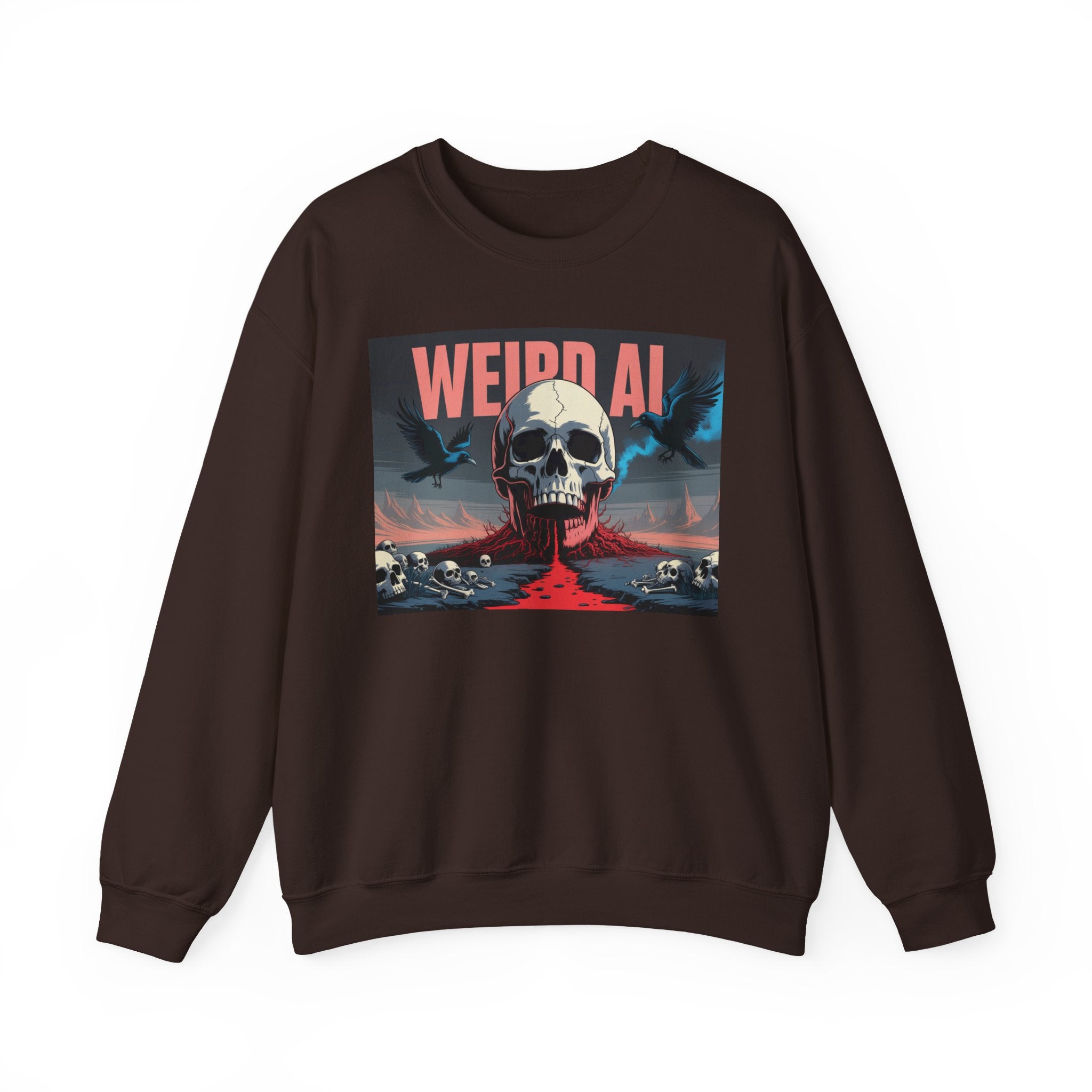 Weird AI  "Skeleton Volcano Edition” Unisex Heavy Blend™ Crewneck Sweatshirt