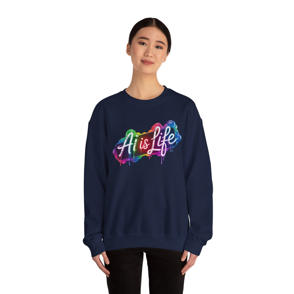 AI is LIFE  “PipeDream Intelligence”  Heavy Blend™ Crewneck Sweatshirt