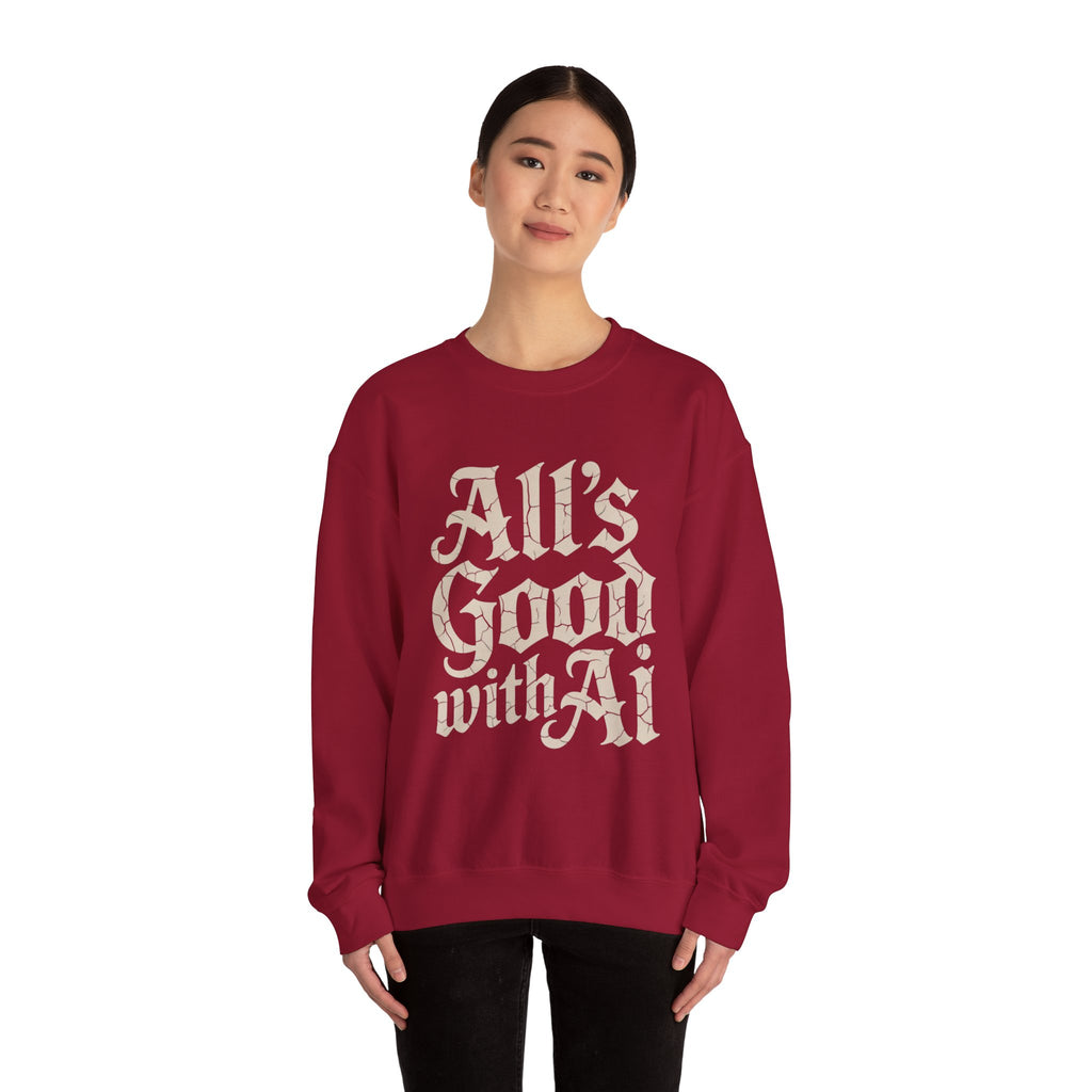 ALL’S GOOD WITH AI “Cracked Code Classic” Unisex Heavy Blend Crewneck Sweatshirt
