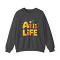 AI is LIFE  "Orange Overclock" Unisex Heavy Blend™ Crewneck Sweatshirt