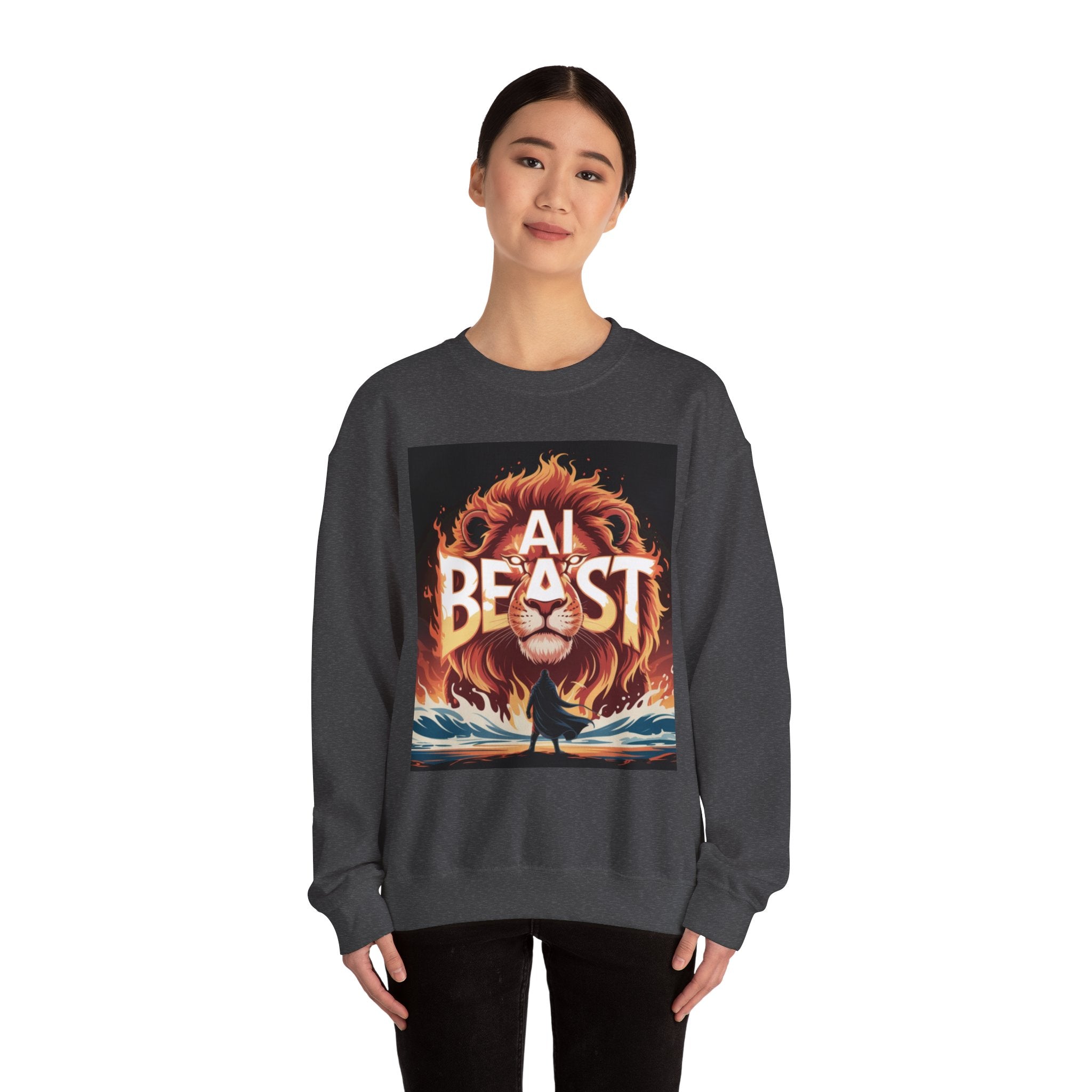 AI BEAST “Majestic Upload” Unisex Heavy Blend™ Crewneck Sweatshirt
