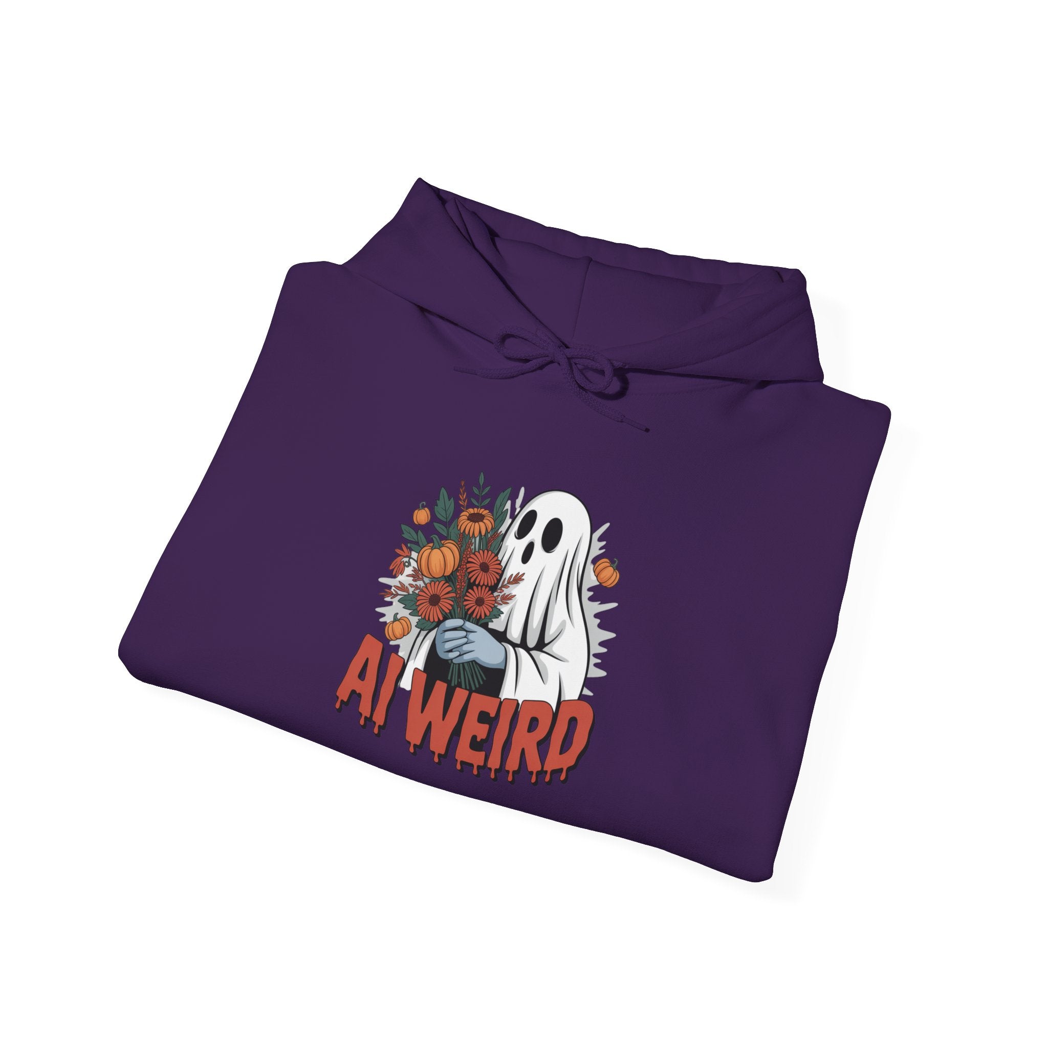 AI WEIRD  "Glitch Garden Ghost" Unisex Heavy Blend™ Hooded Sweatshirt