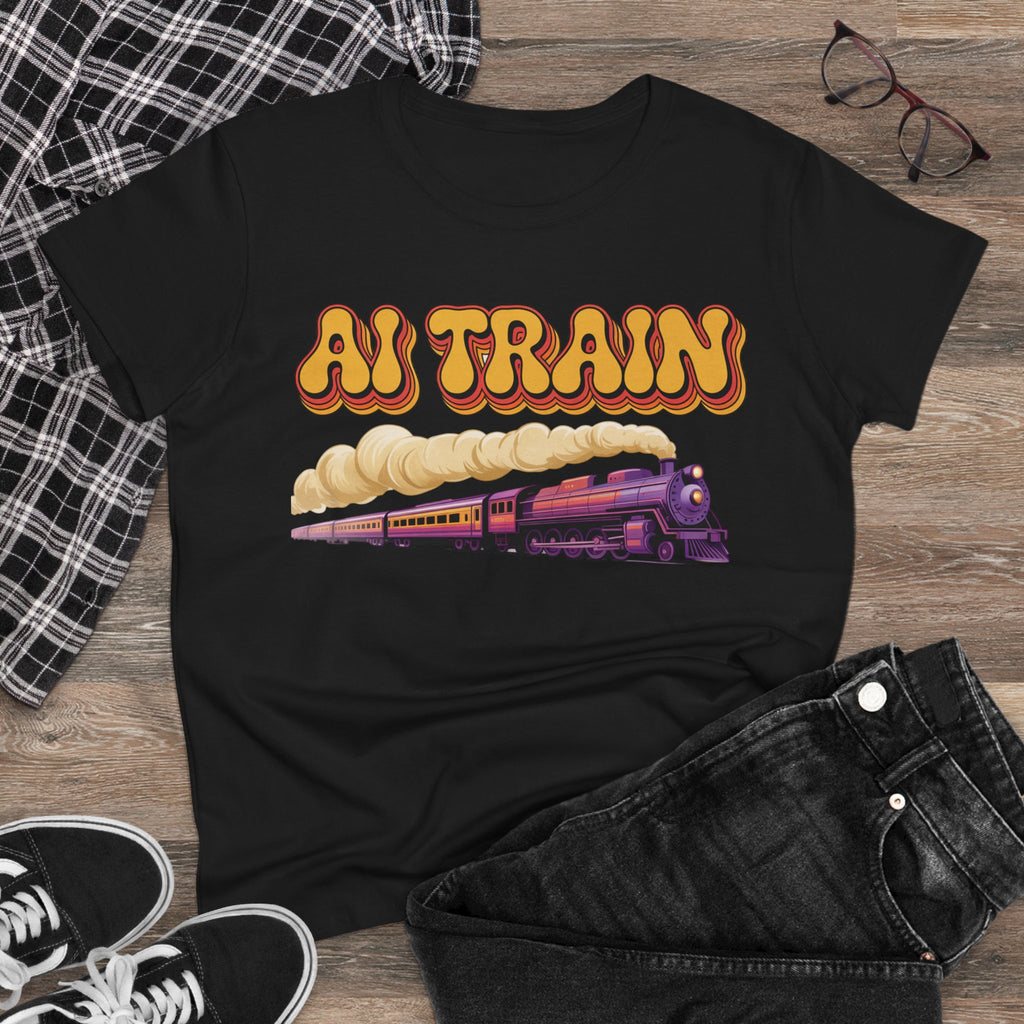 AI TRAIN  "Quantum Rail System" Women's Midweight Cotton Tee