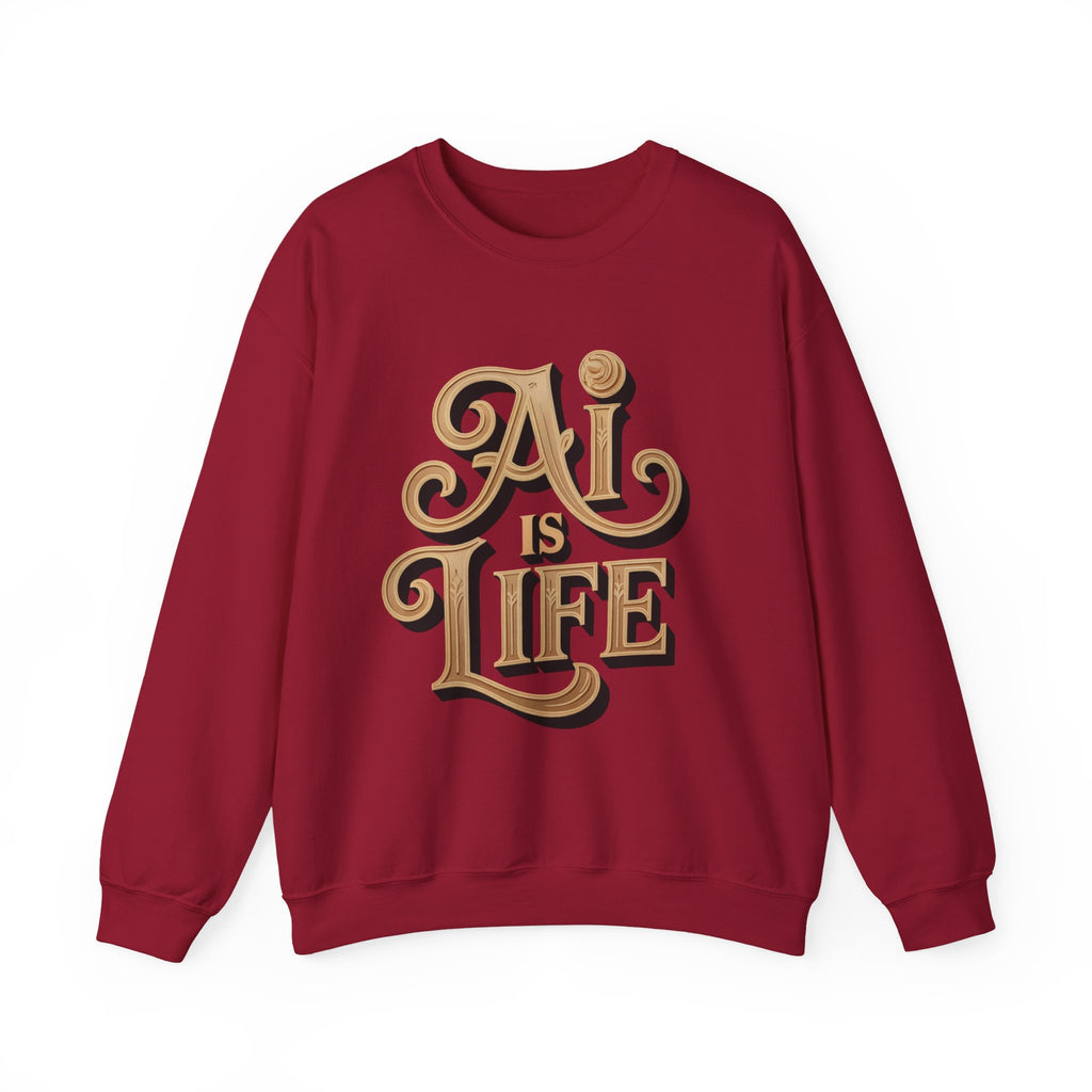 AI IS LIFE  "Golden Neuralwave"  Unisex Heavy Blend™ Crewneck Sweatshirt