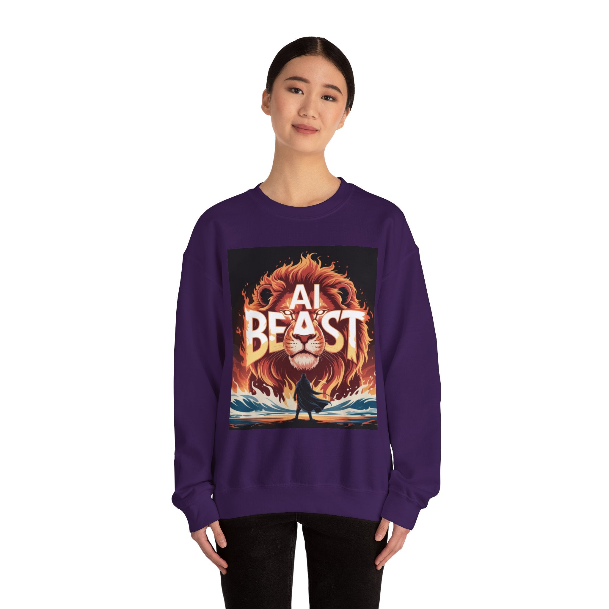 AI BEAST “Majestic Upload” Unisex Heavy Blend™ Crewneck Sweatshirt