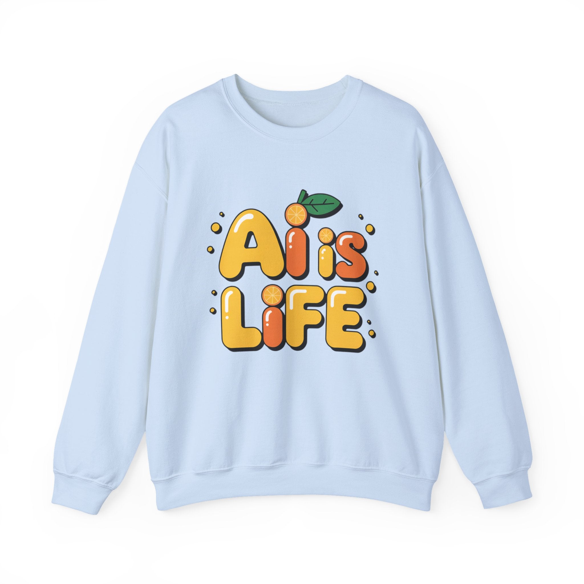 AI is LIFE  "Orange Overclock" Unisex Heavy Blend™ Crewneck Sweatshirt