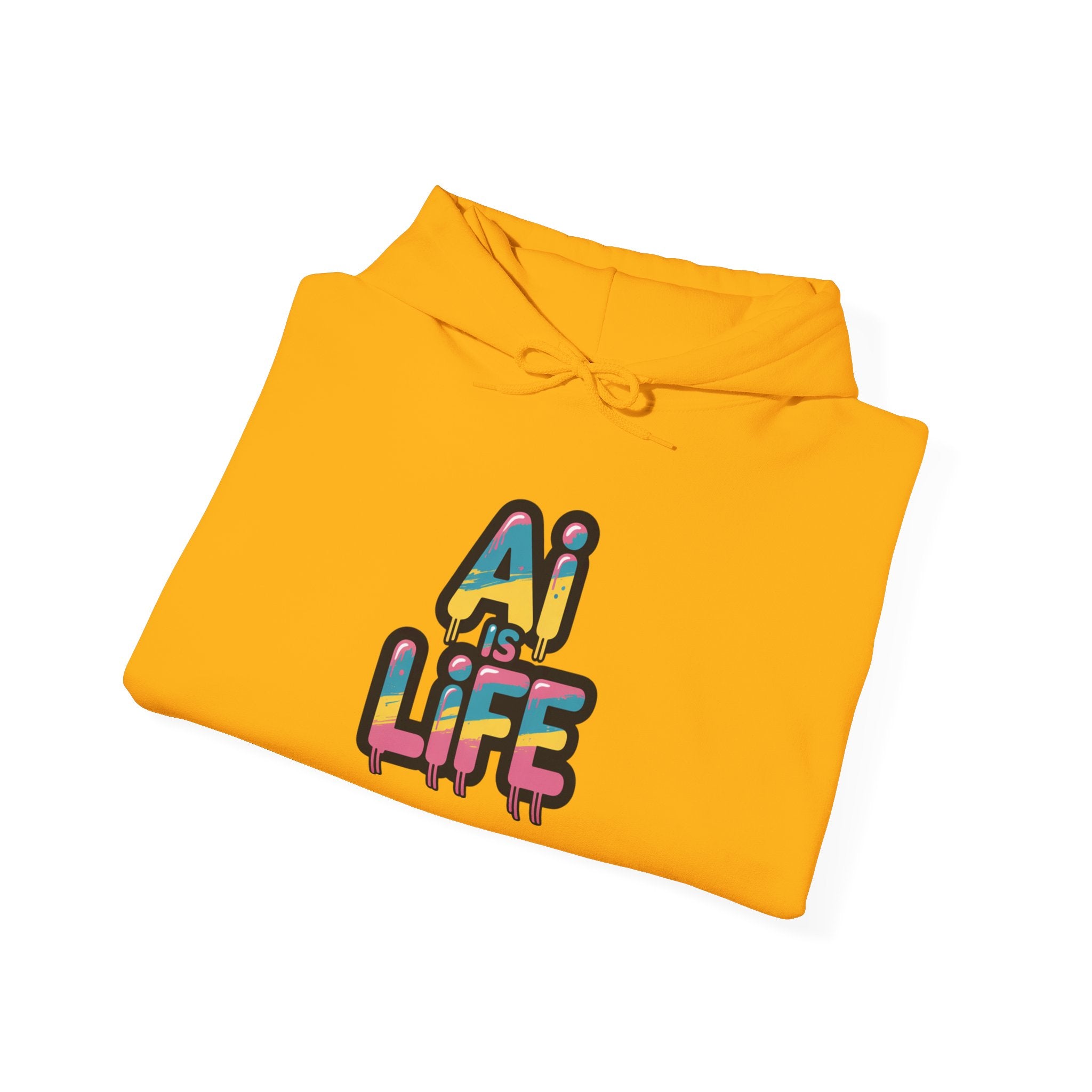 AI IS LIFE " Neon Circuit "  Unisex Heavy Blend™ Hooded Sweatshirt