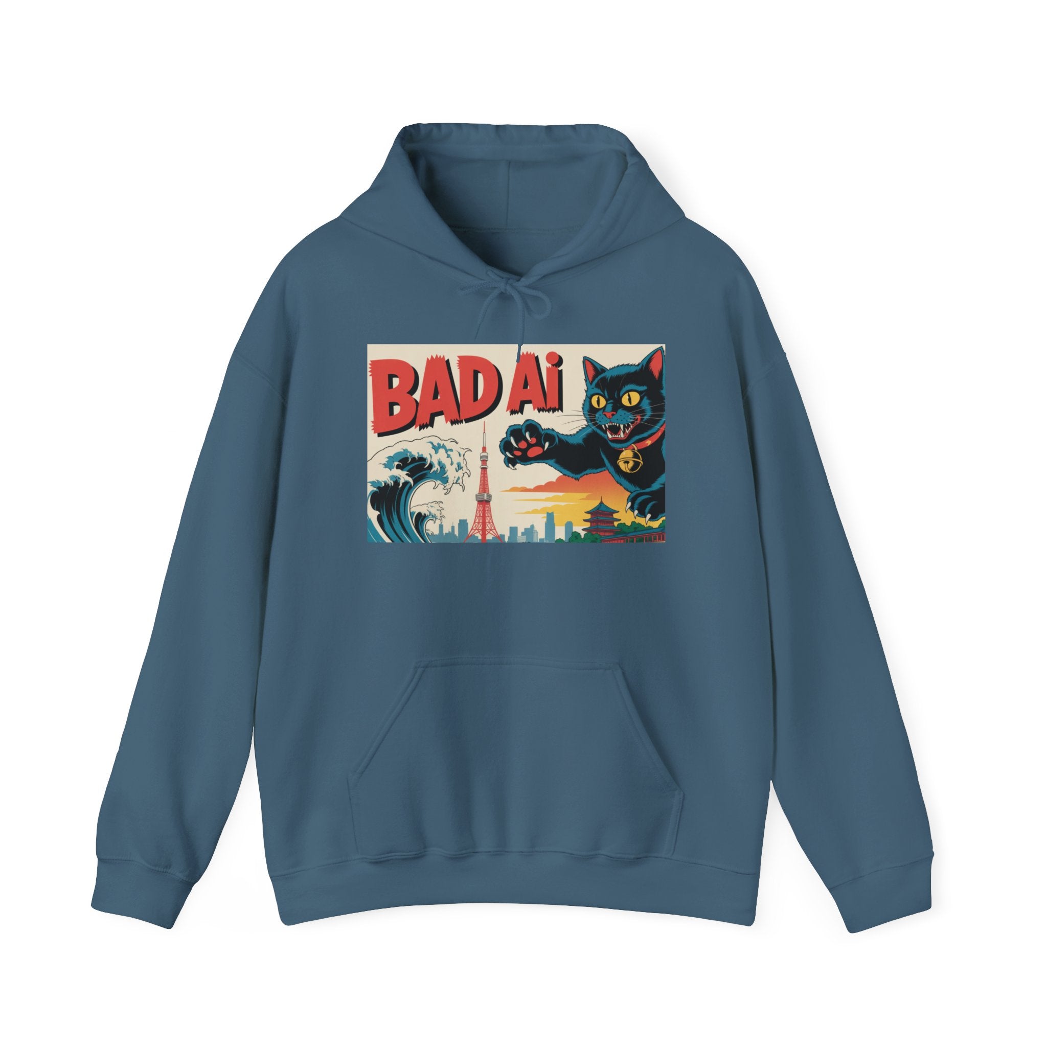 BAD AI " Kaiju Kitty " Unisex Heavy Blend™ Hooded Sweatshirt