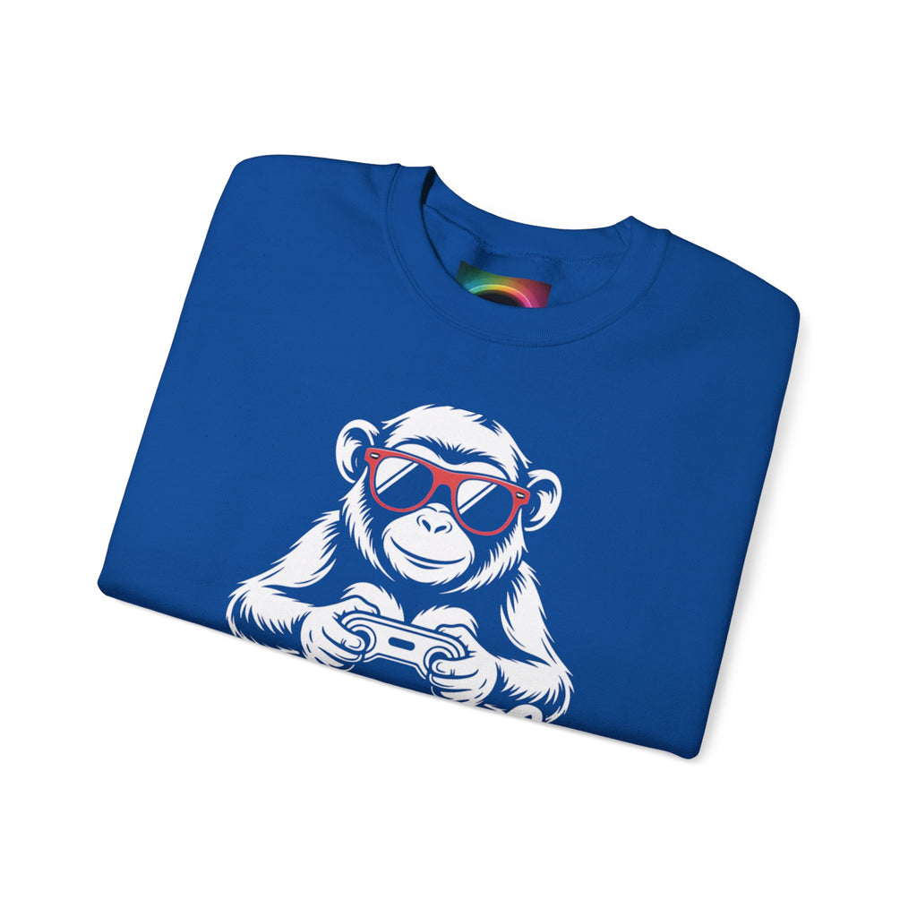 AI Is Life "GAMER CHIMP ELITE" Unisex Graphic Crewneck Sweatshirt