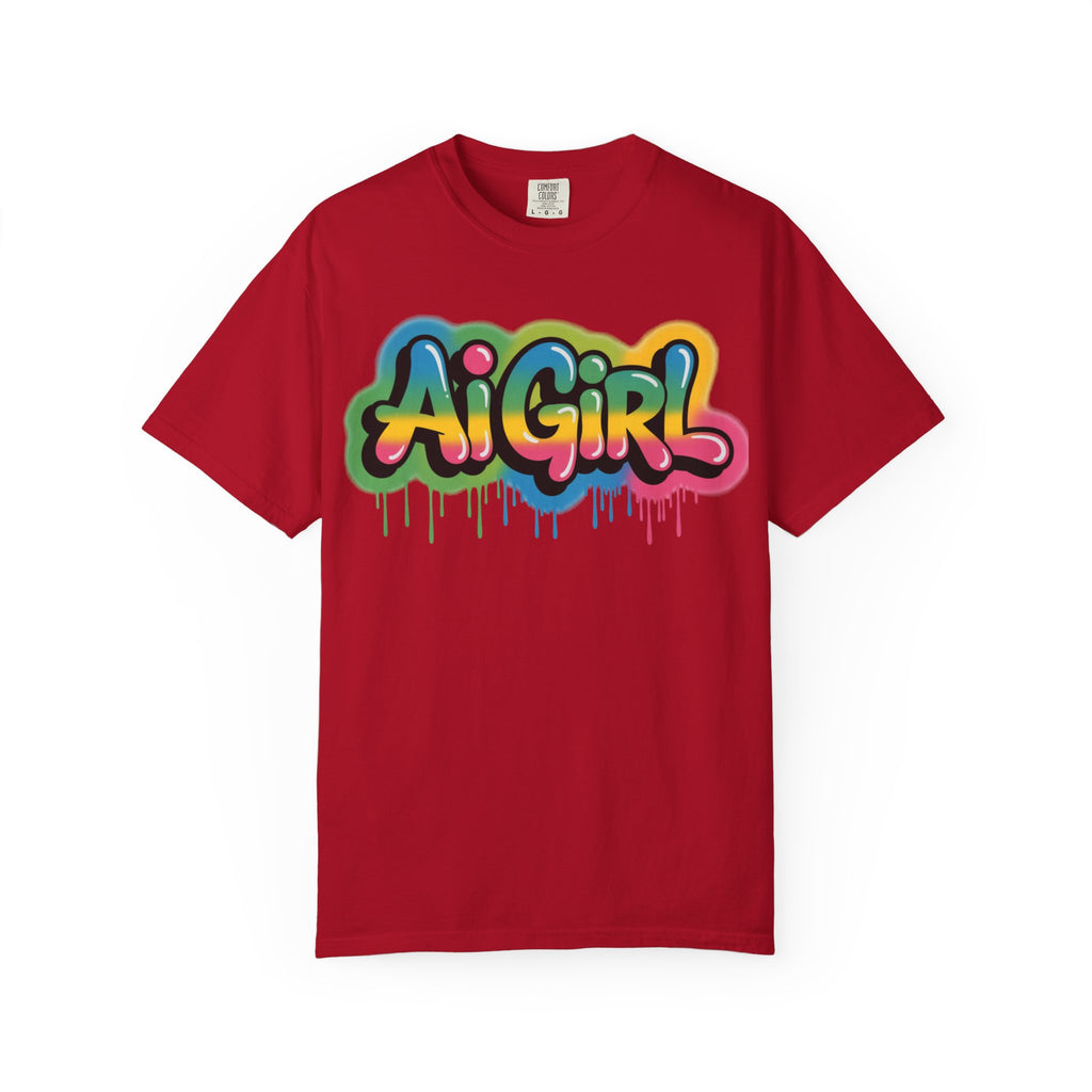 Ai Girl  "Graffiti Glow " Unisex Heavy Blend Garment-Dyed T-shirt