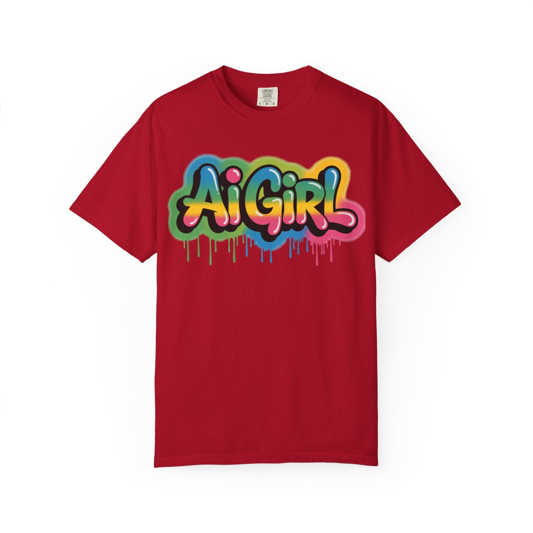 Ai Girl  "Graffiti Glow " Unisex Heavy Blend Garment-Dyed T-shirt