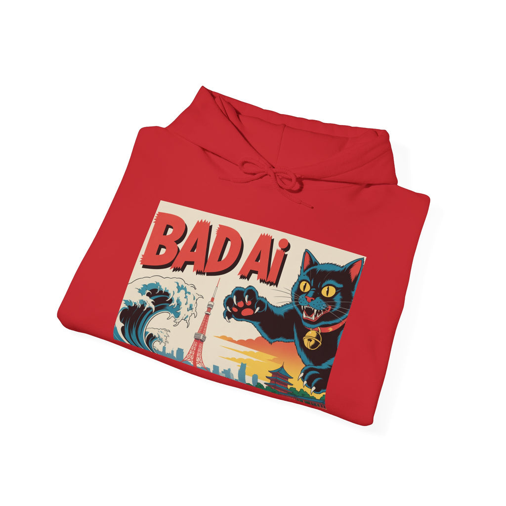 BAD AI " Kaiju Kitty " Unisex Heavy Blend™ Hooded Sweatshirt
