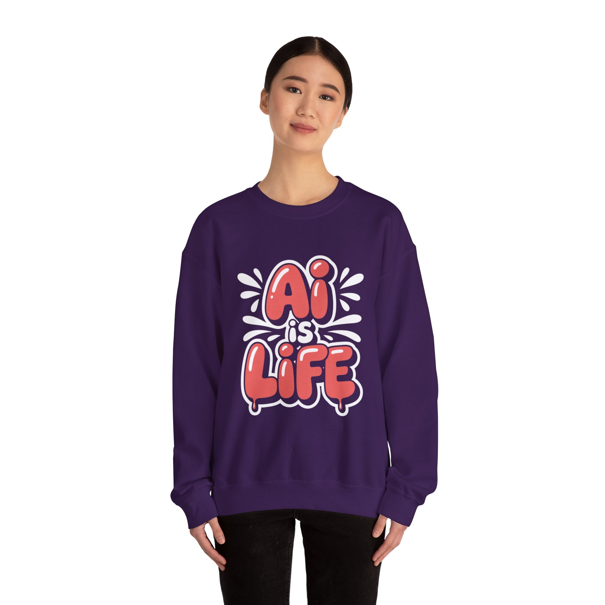 AI IS LIFE  " Neural Pop "  Unisex Heavy Blend™ Crewneck Sweatshirt
