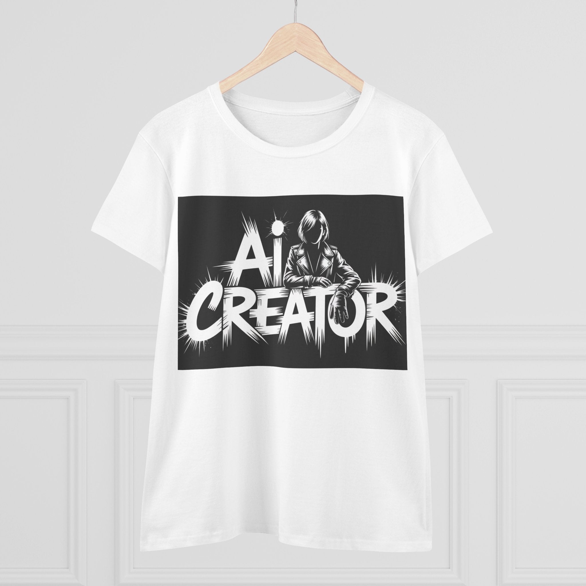 AI Creator  "Digital Rebel" Women's Midweight Cotton Tee