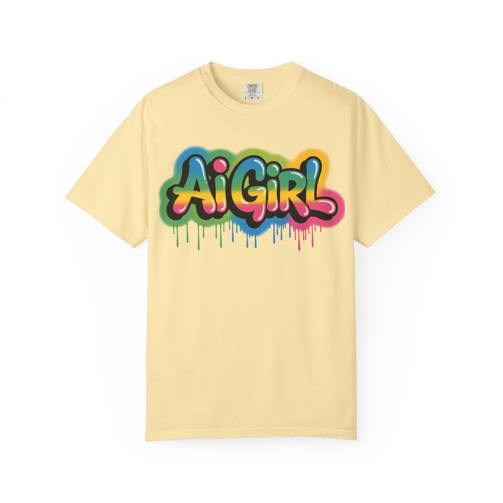 Ai Girl  "Graffiti Glow " Unisex Heavy Blend Garment-Dyed T-shirt