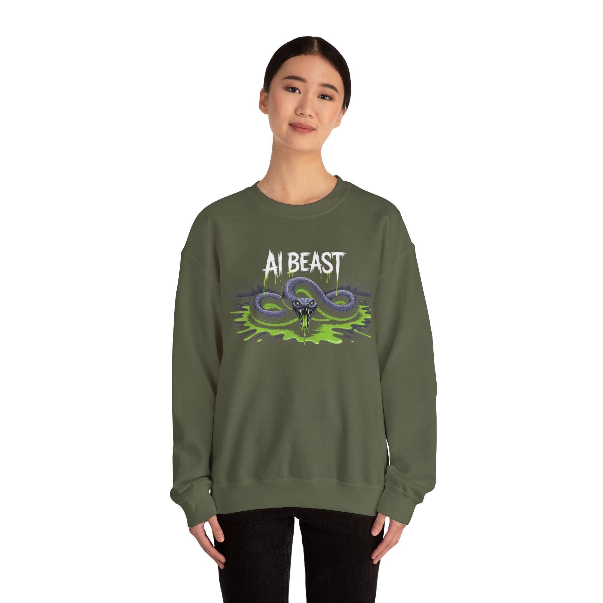 AI BEAST  "Digital Venom" Unisex Heavy Blend™ Crewneck Sweatshirt