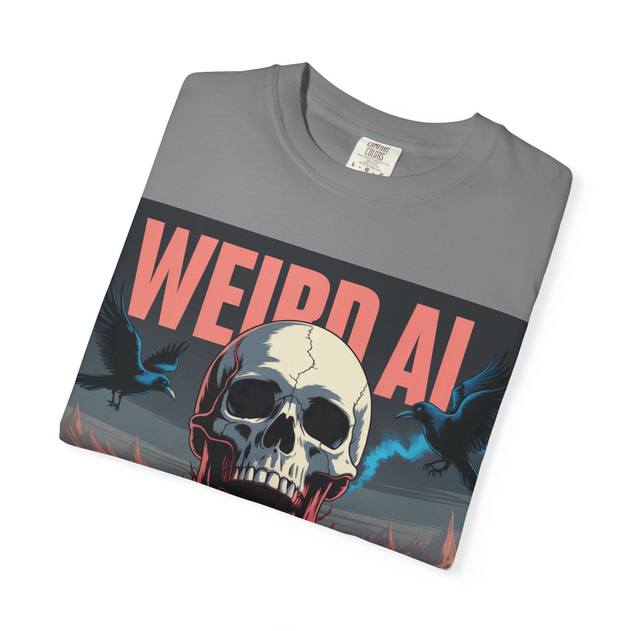 Weird AI  "Skeleton Volcano Edition”  Unisex Garment-Dyed T-shirt
