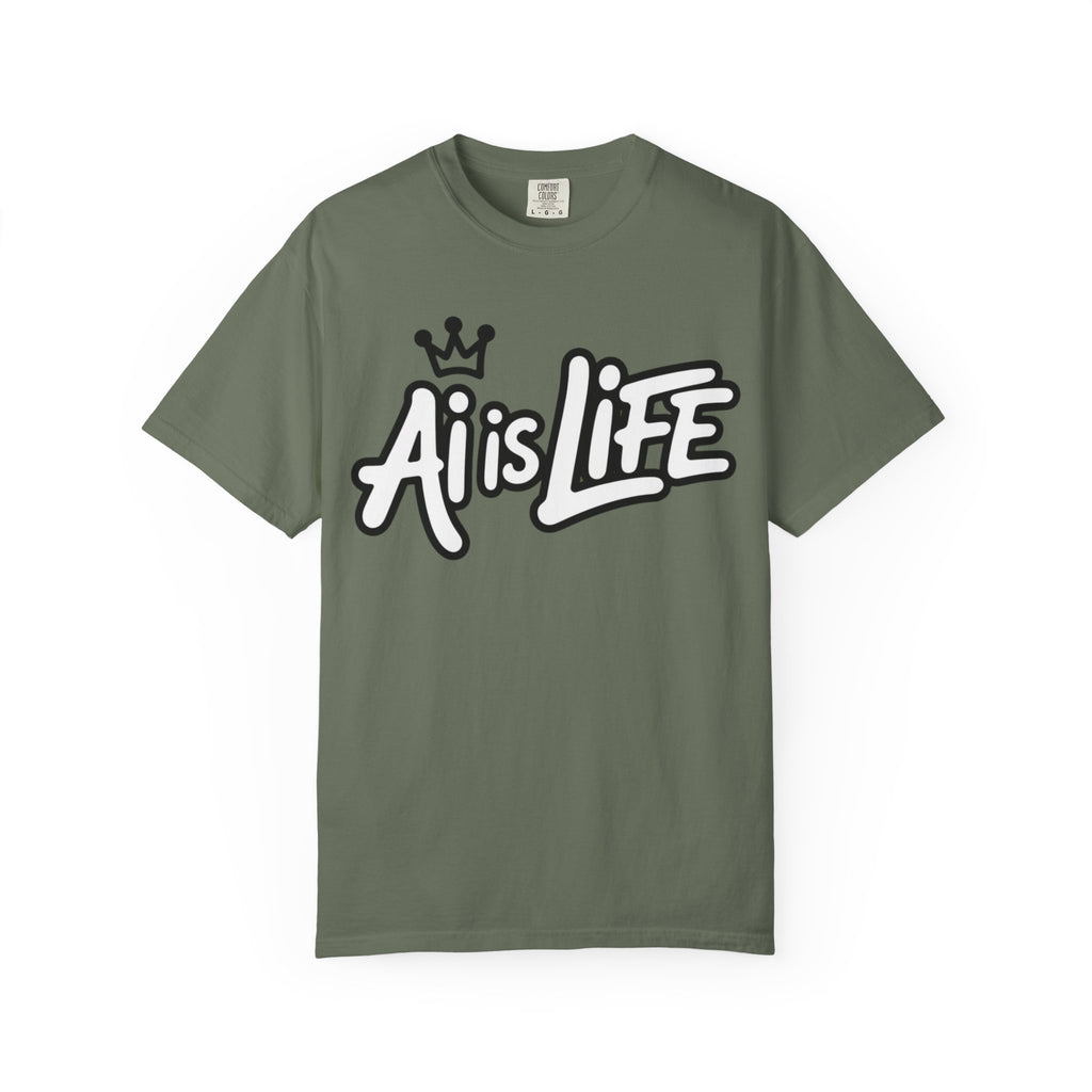 Ai is Life  "Crown Circuit" Unisex Garment-Dyed T-shirt