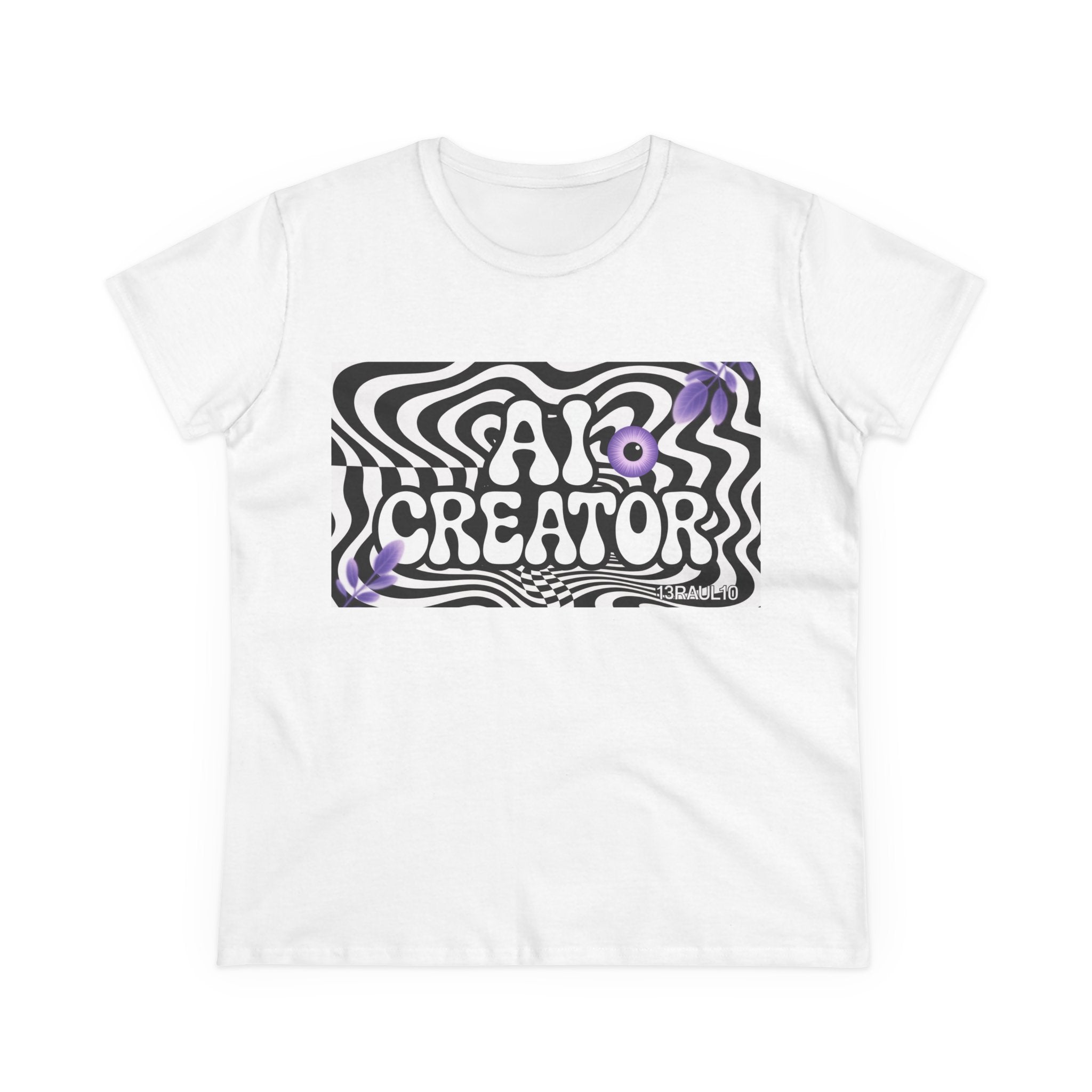 AI Creator  "Optic Loop" Women's Midweight Cotton Tee