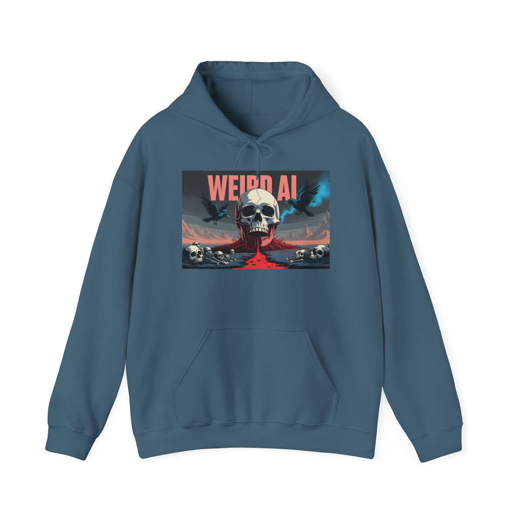 Weird AI " Skeleton Volcano Edition " Unisex Heavy Blend™ Hooded Sweatshirt