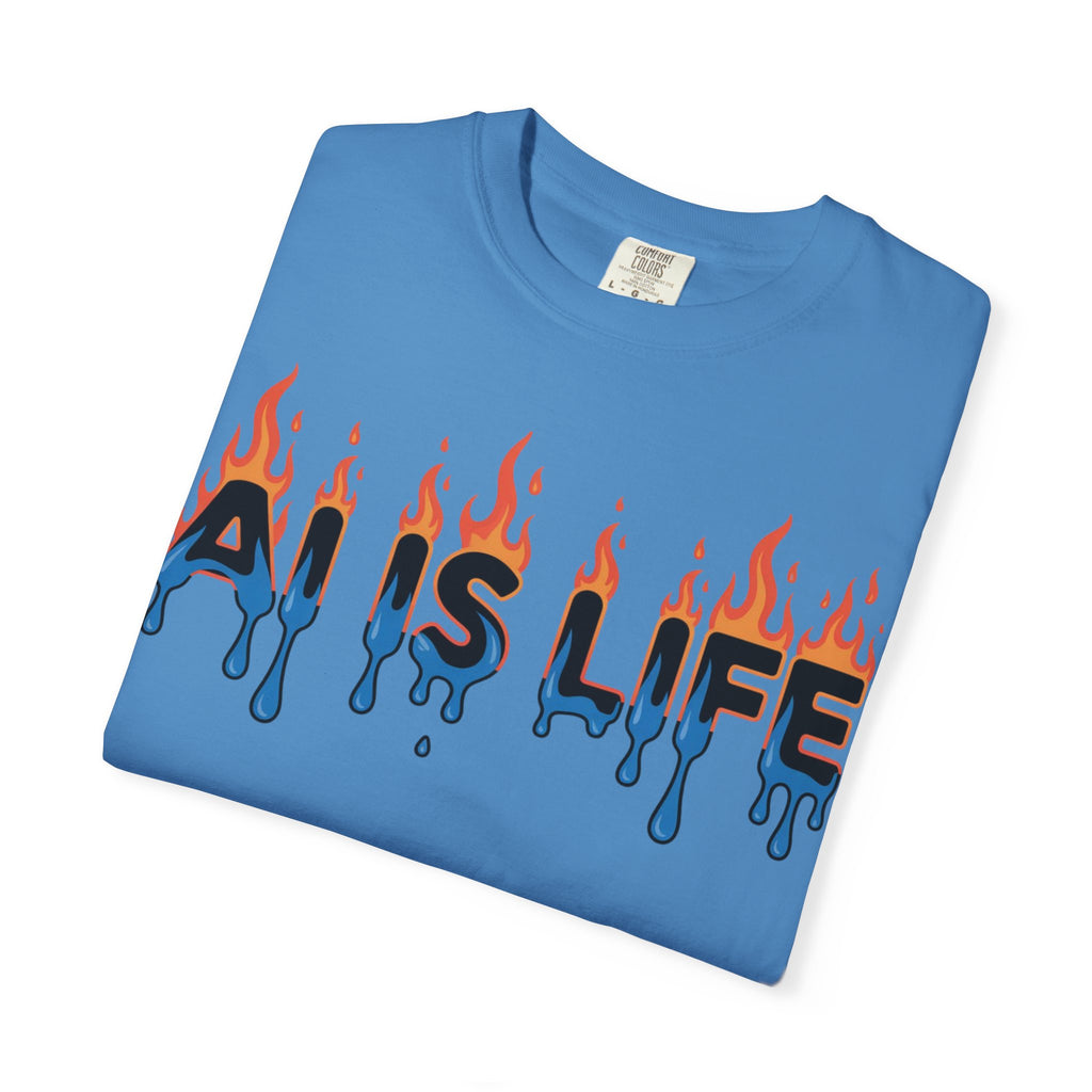 AI IS LIFE – “AI MELTDOWN” Unisex Garment-Dyed T-shirt