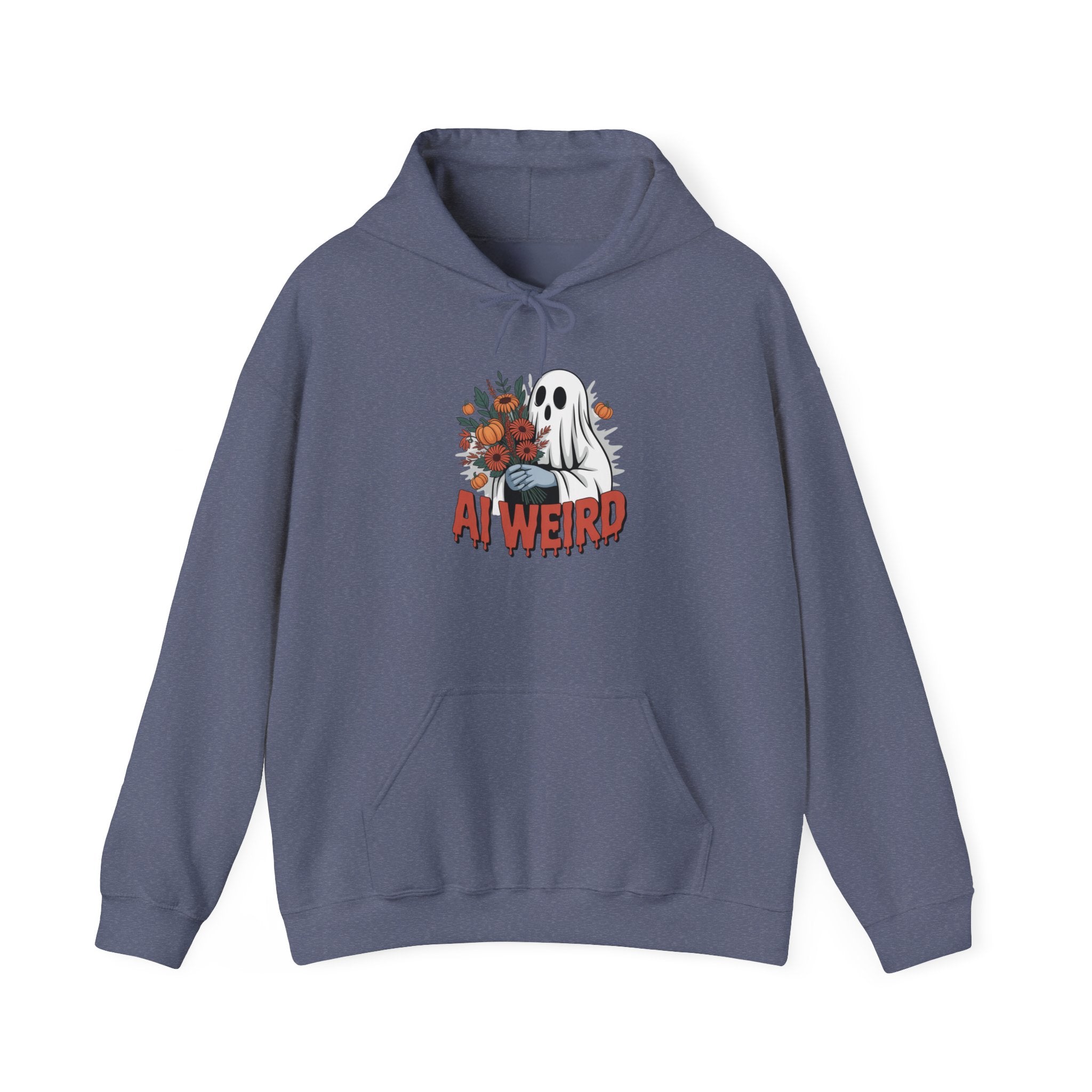 AI WEIRD  "Glitch Garden Ghost" Unisex Heavy Blend™ Hooded Sweatshirt