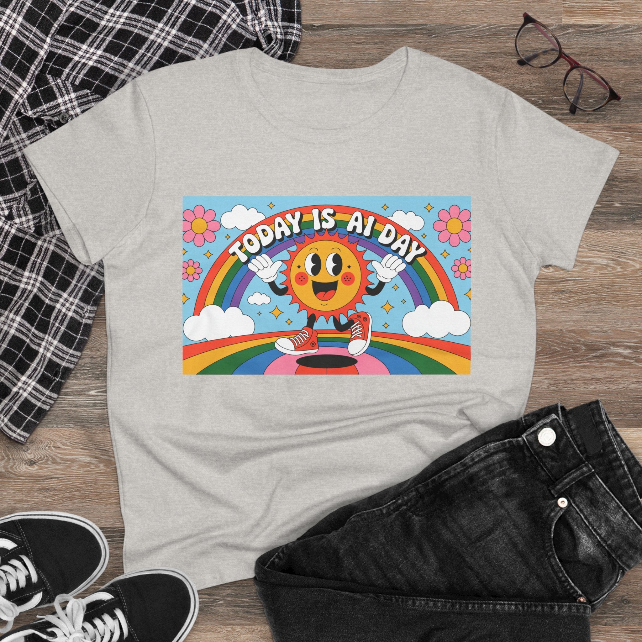 Today Is AI Day  "Sunshine Circuit" Women's Midweight Cotton Tee