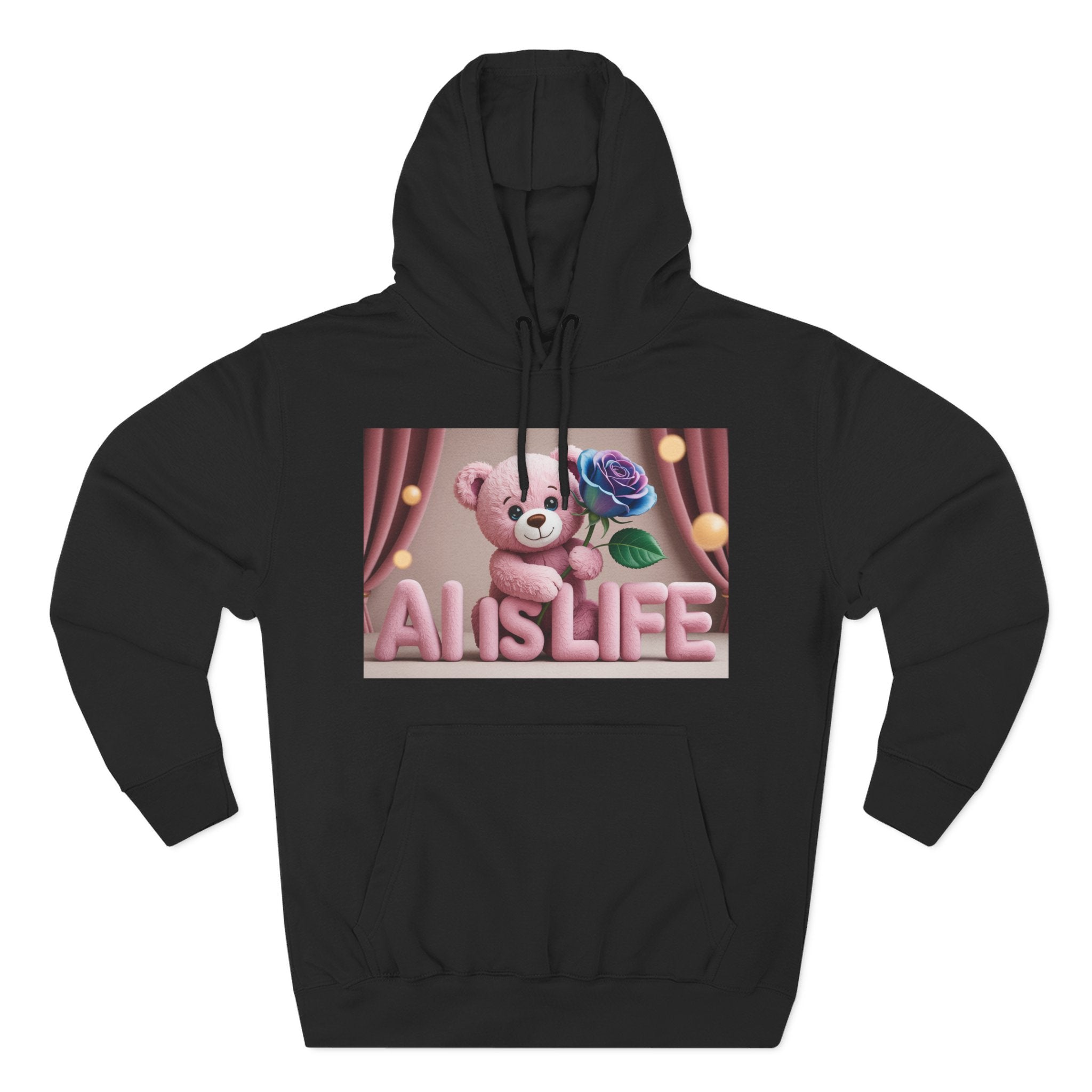 AI IS LIFE  "CUTE CIRCUIT" Three-Panel Fleece Hoodie