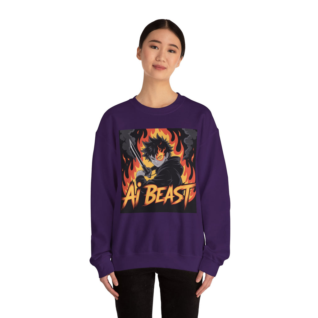 AI BEAST  "Warrior.exe"  Unisex Heavy Blend™ Crewneck Sweatshirt