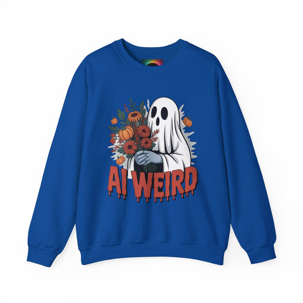 AI Weird "Glitch Garden  Ghost" Unisex Garment-Dyed Sweatshirt
