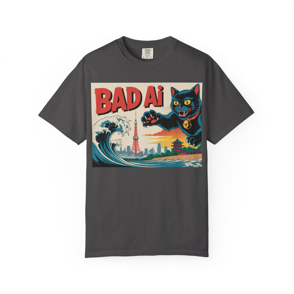 BAD AI  " Kaiju Kitty "  Unisex Garment-Dyed T-shirt