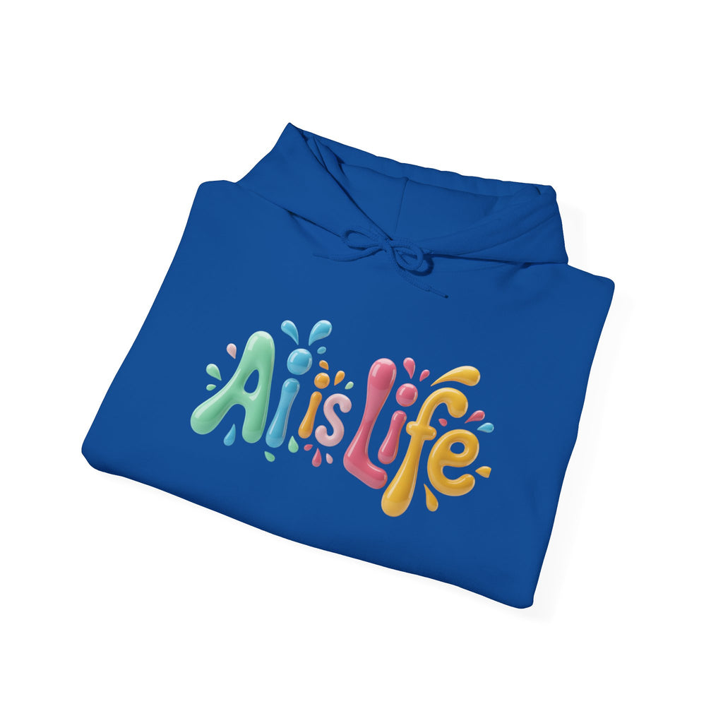 AI IS LIFE “Colorful Circuit Pop” Unisex Heavy Blend™ Hooded Sweatshirt