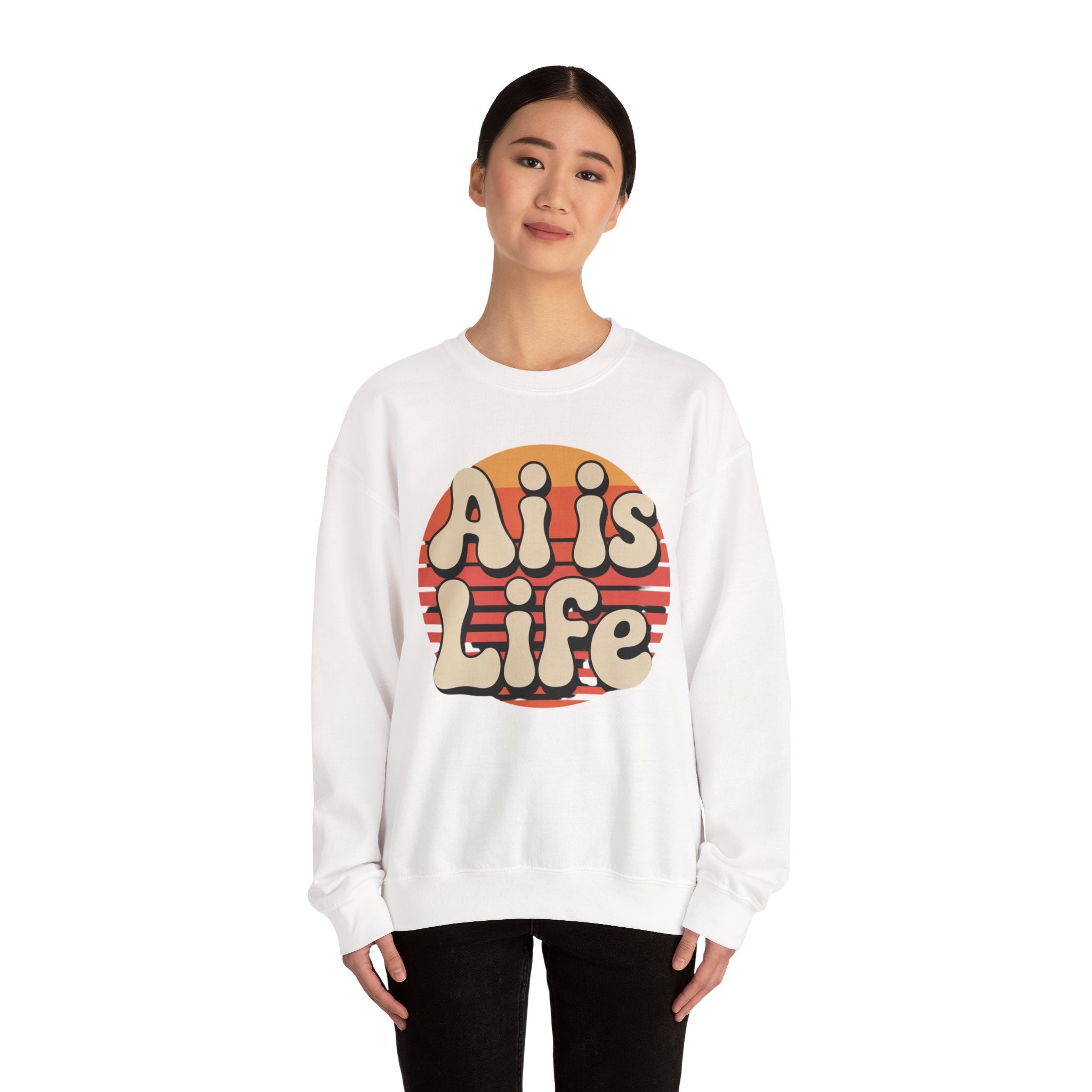 AI is Life "SUNSET CIRCUITRY" Unisex Heavy Blend™ Crewneck Sweatshirt