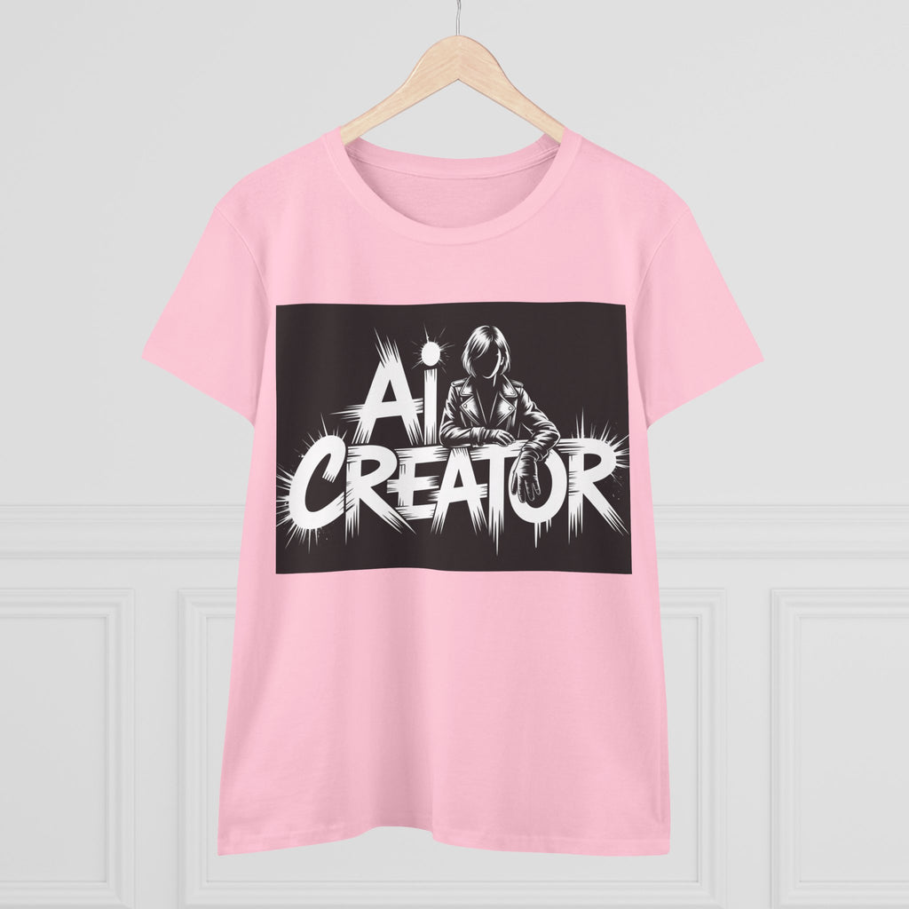 AI Creator  "Digital Rebel" Women's Midweight Cotton Tee