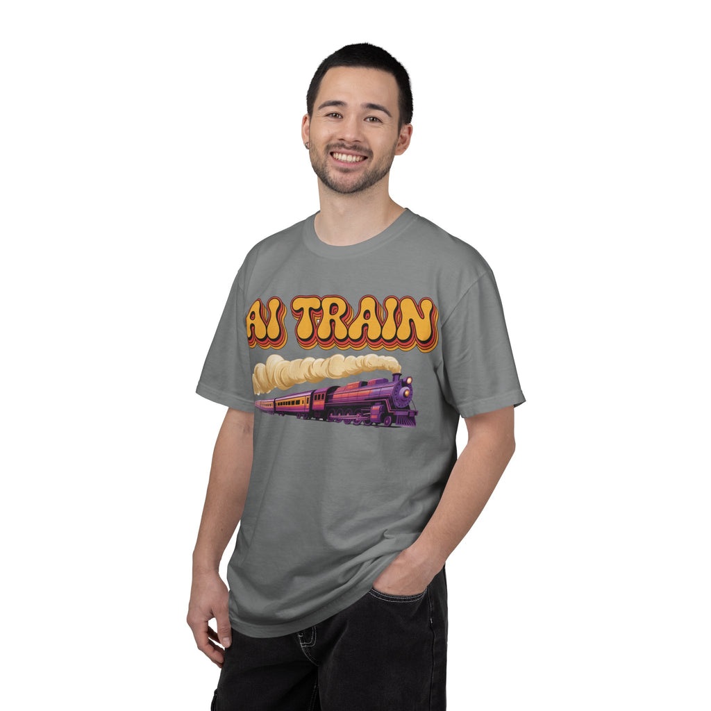 AI TRAIN  "Quantum Rail System" Unisex Garment-Dyed T-shirt