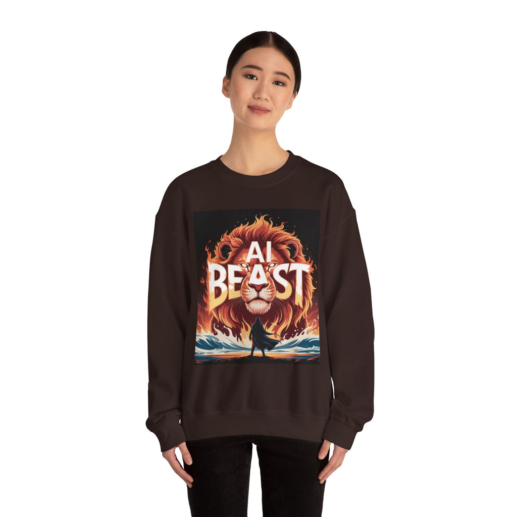 AI BEAST “Majestic Upload” Unisex Heavy Blend™ Crewneck Sweatshirt