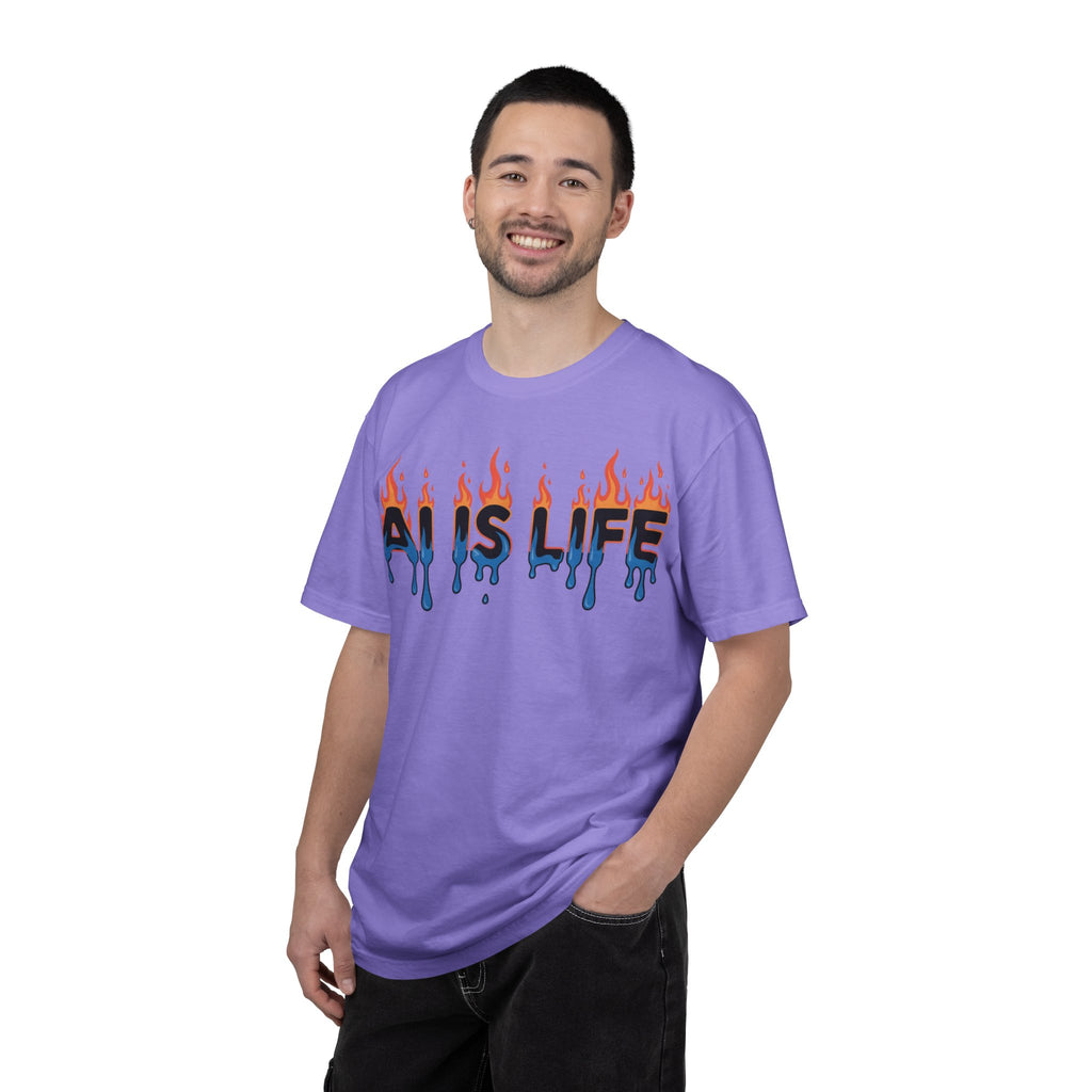AI IS LIFE – “AI MELTDOWN” Unisex Garment-Dyed T-shirt