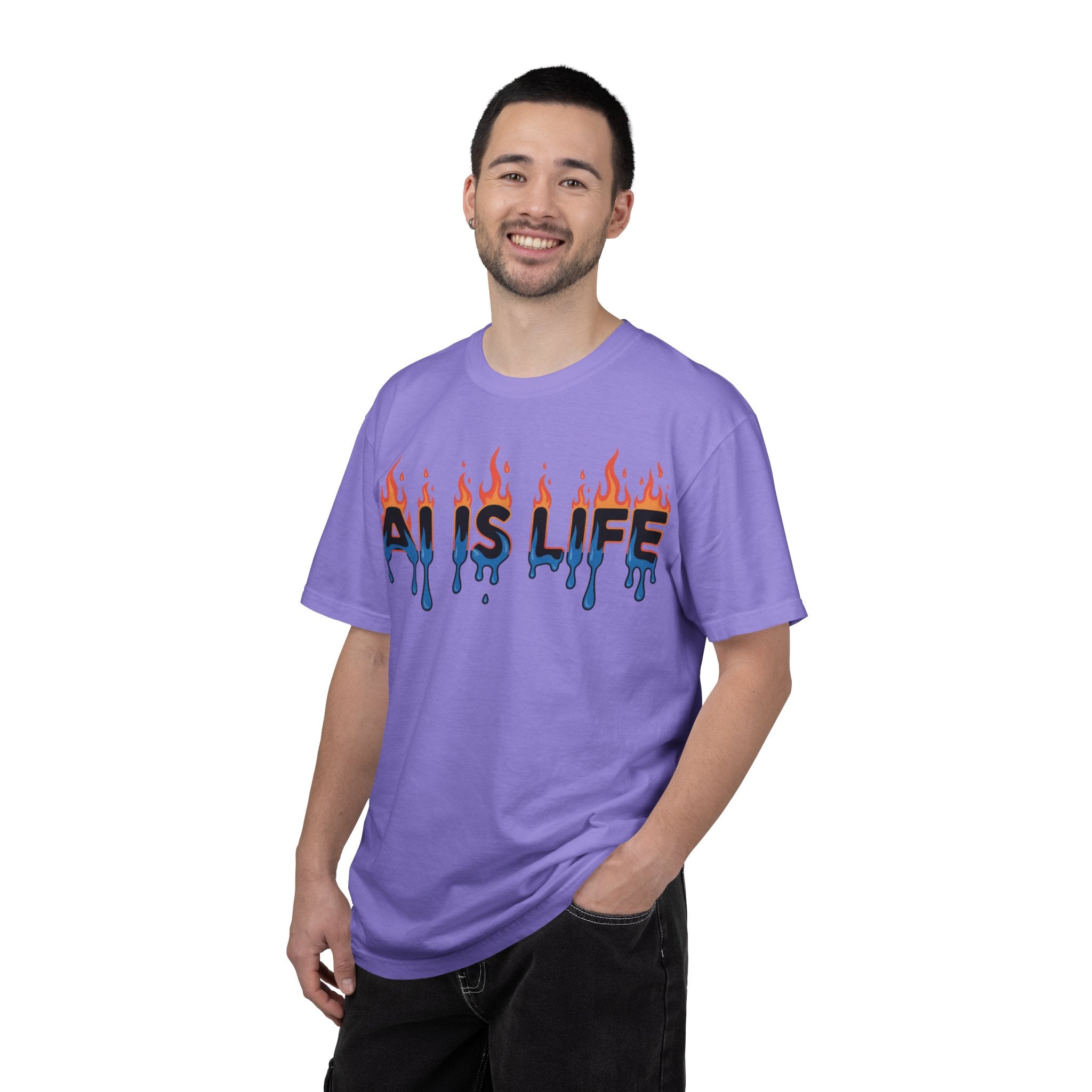 AI IS LIFE – “AI MELTDOWN” Unisex Garment-Dyed T-shirt