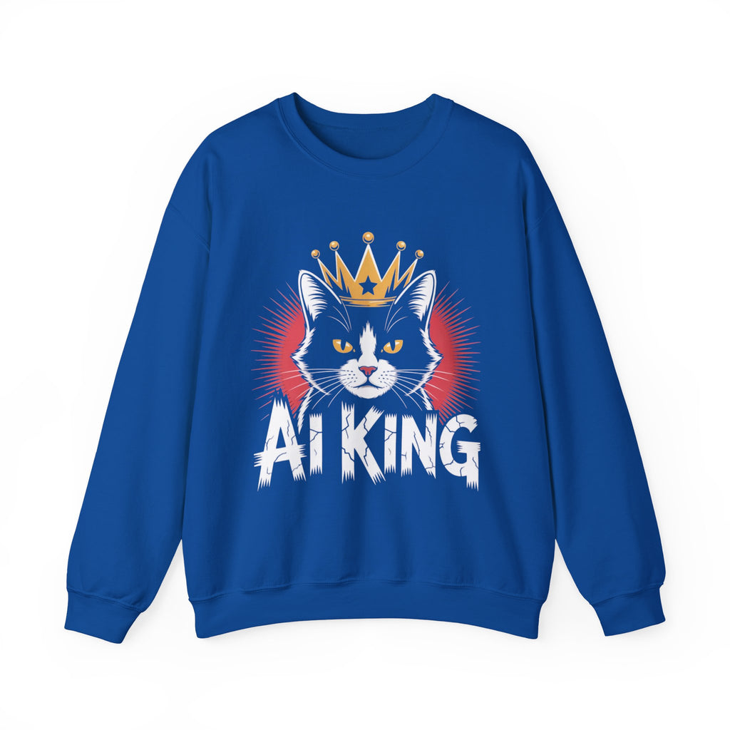 AI King  "Glitch Monarch" Unisex Heavy Blend™ Crewneck Sweatshirt