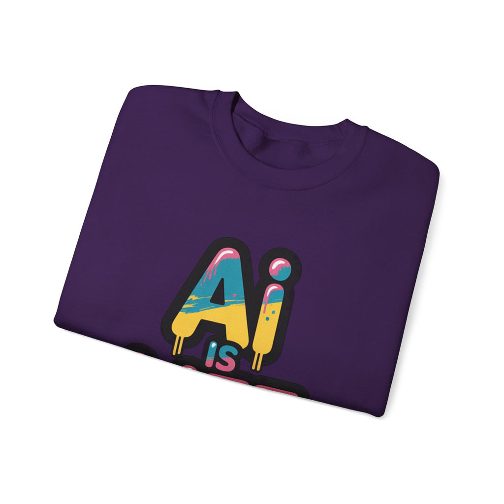 AI IS LIFE " Neon Circuit " Unisex Heavy Blend™ Crewneck Sweatshirt