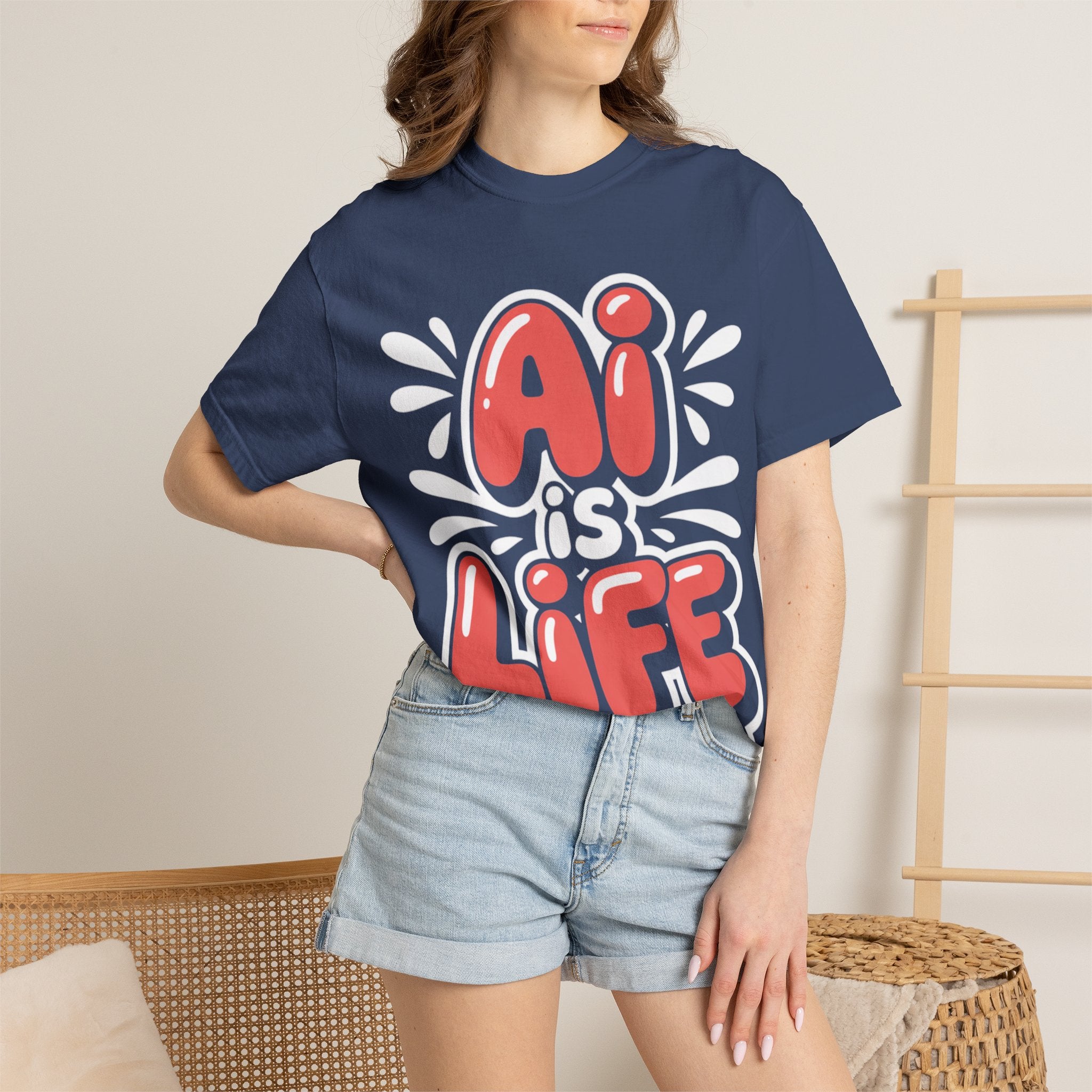 AI IS LIFE  " Neural Pop " Unisex Garment-Dyed T-shirt