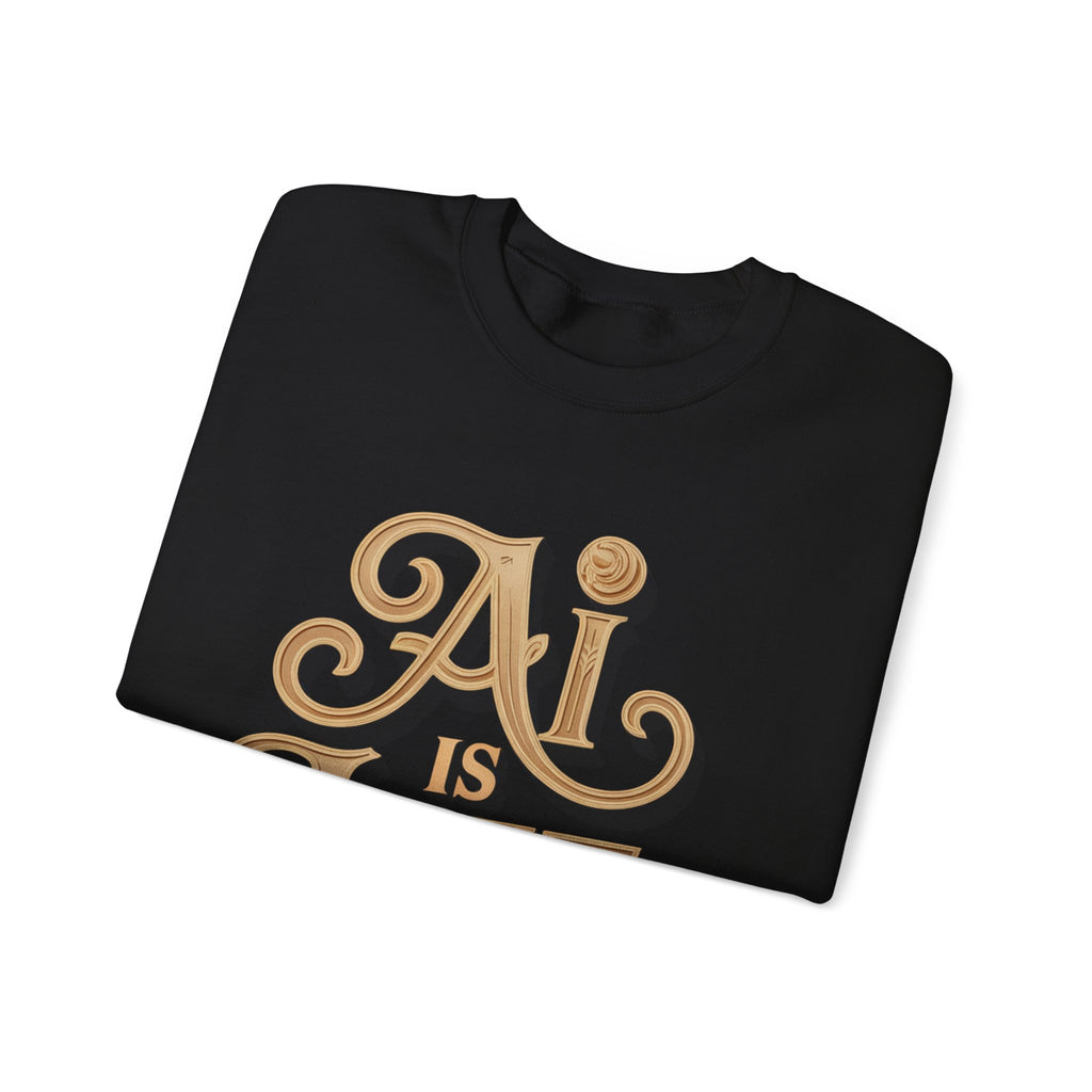 AI IS LIFE  "Golden Neuralwave"  Unisex Heavy Blend™ Crewneck Sweatshirt