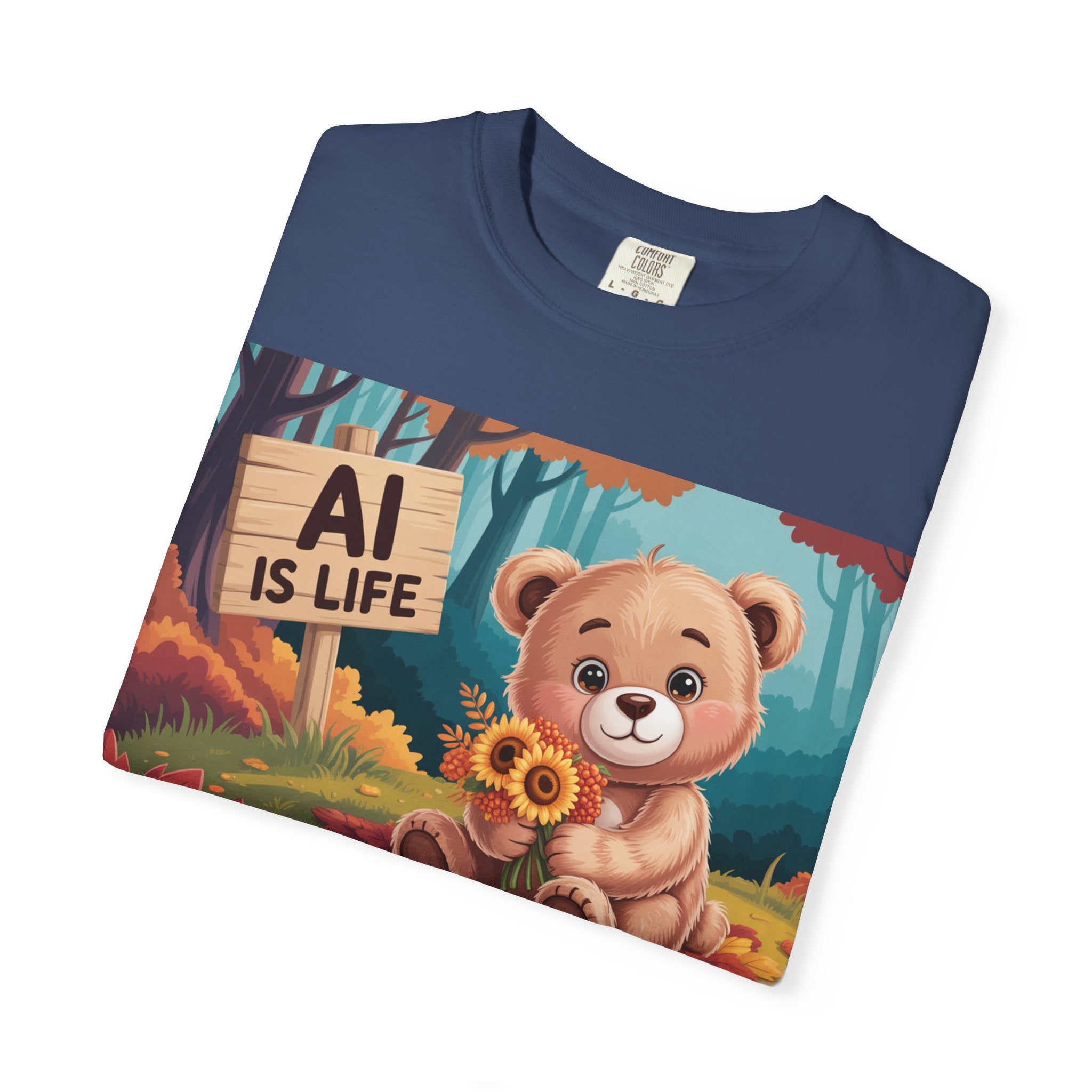 AI IS LIFE  " Cuddle Code "  Unisex Garment-Dyed T-shirt